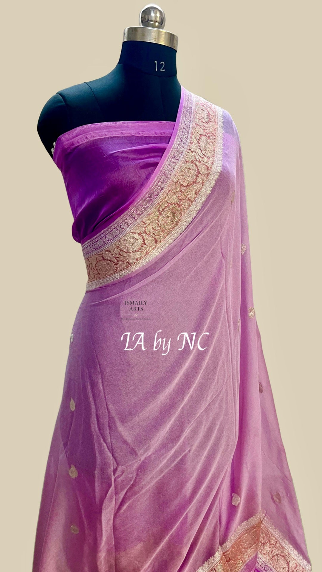 Orchid Banarasi Pure Khaddi Georgette Kadwa Saree