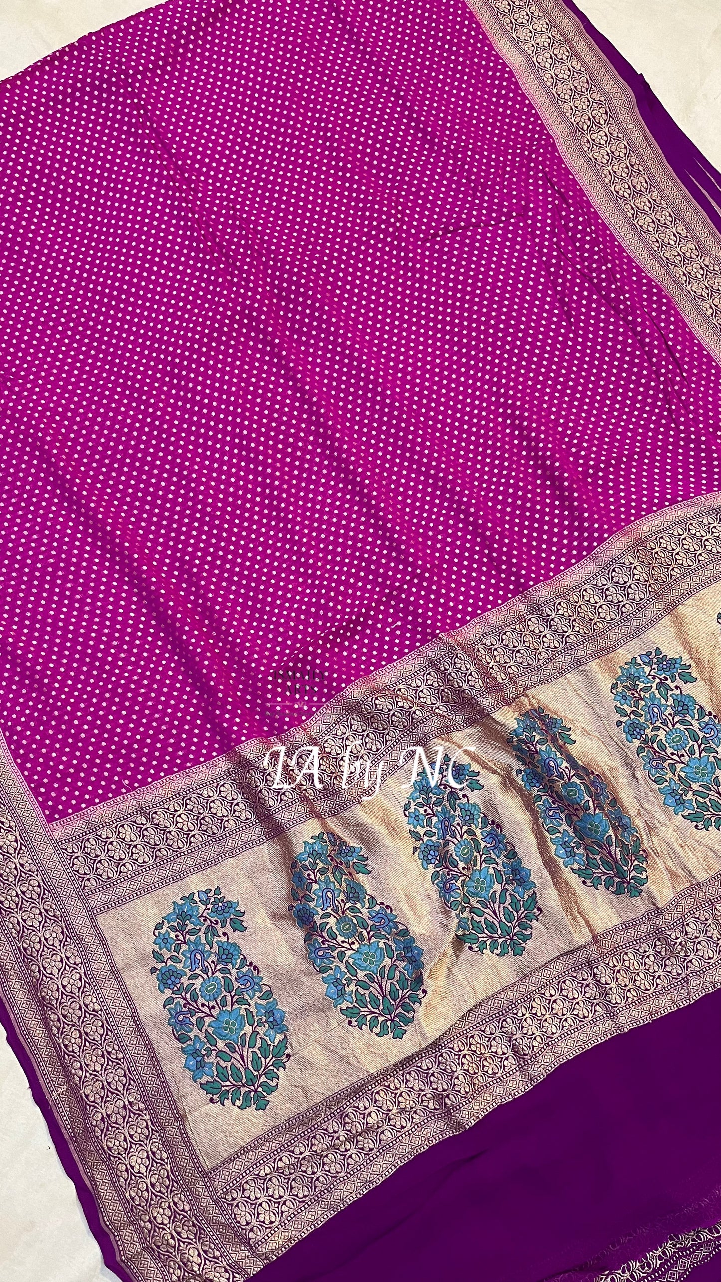 Mulberry Banarasi Pure Khaddi Georgette Saree