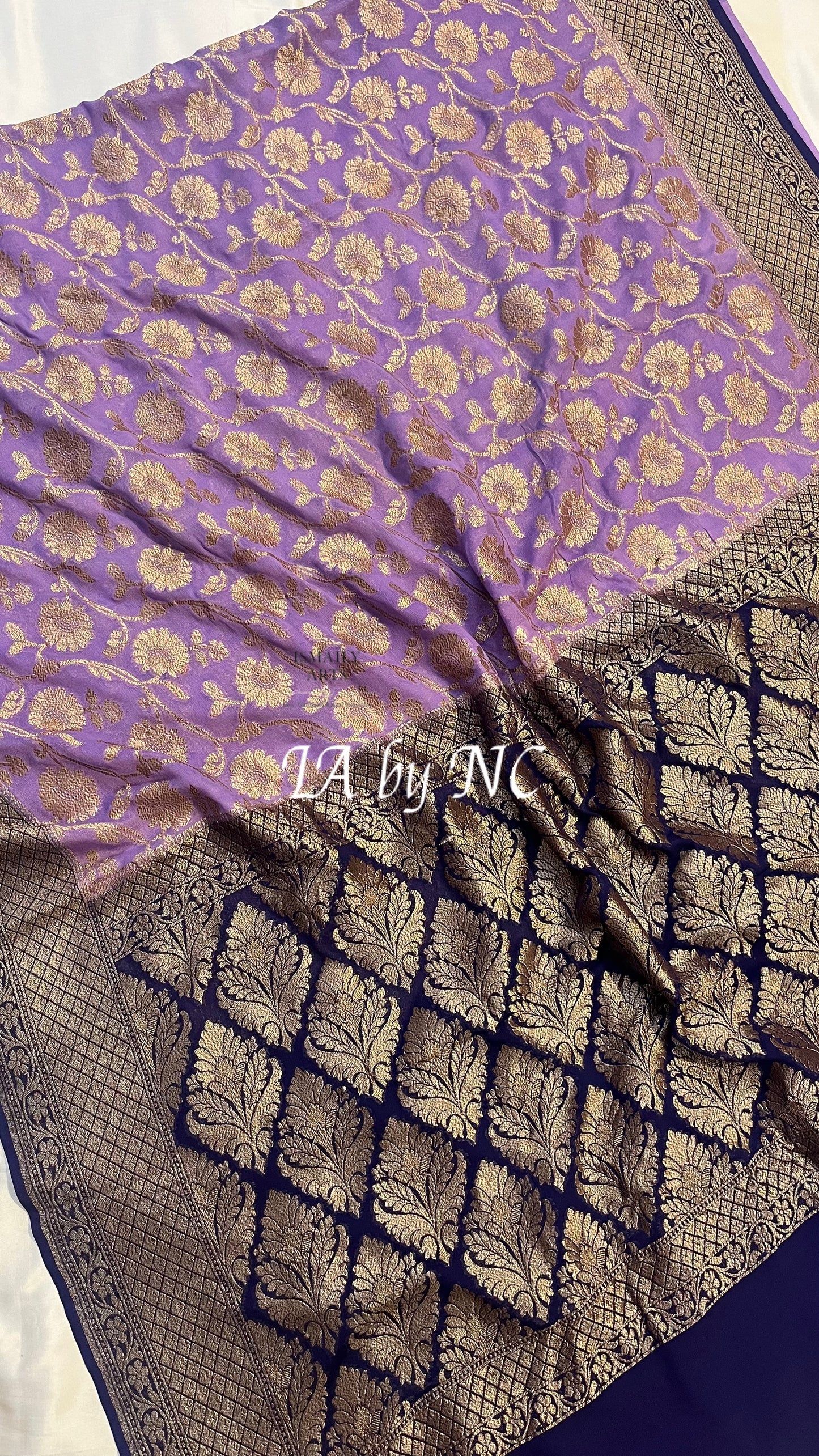 African Banarasi Pure Khaddi Georgette Saree