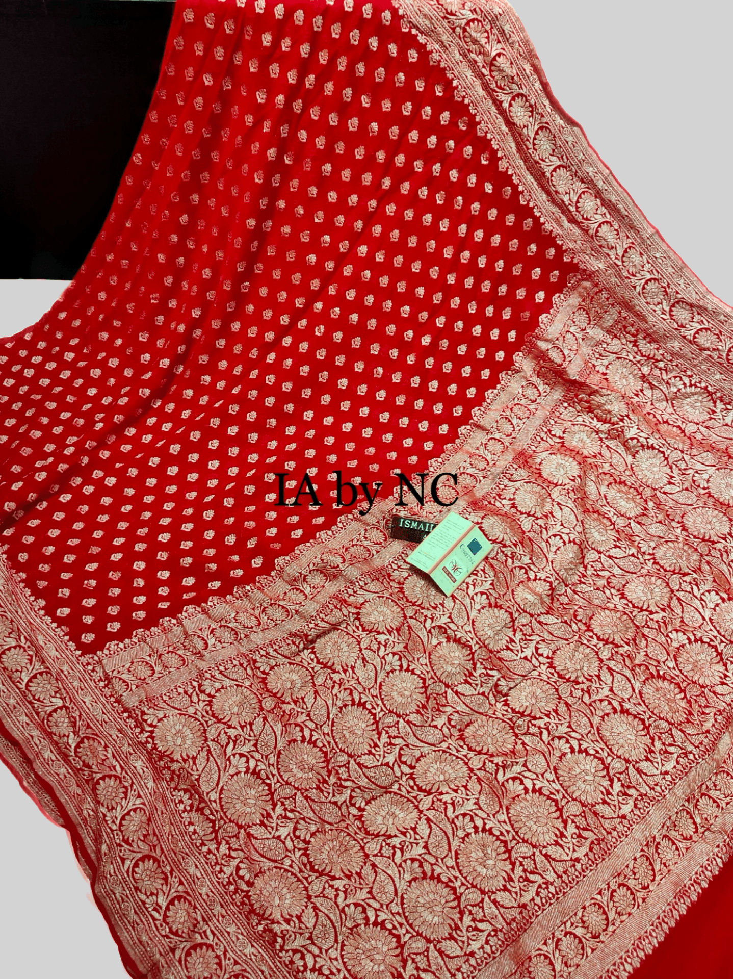 Crimson Banarasi Pure Khaddi Georgette Saree