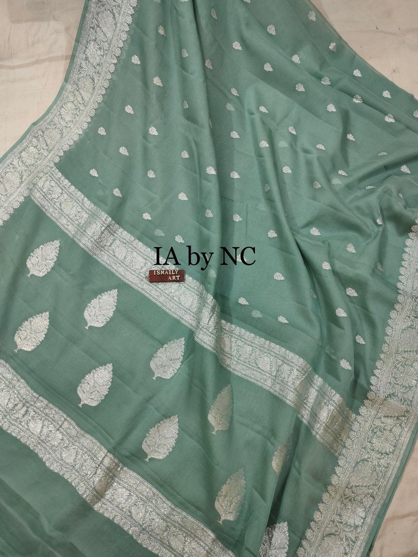 Dusty Banarasi Pure Khaddi Georgette Kadwa Saree