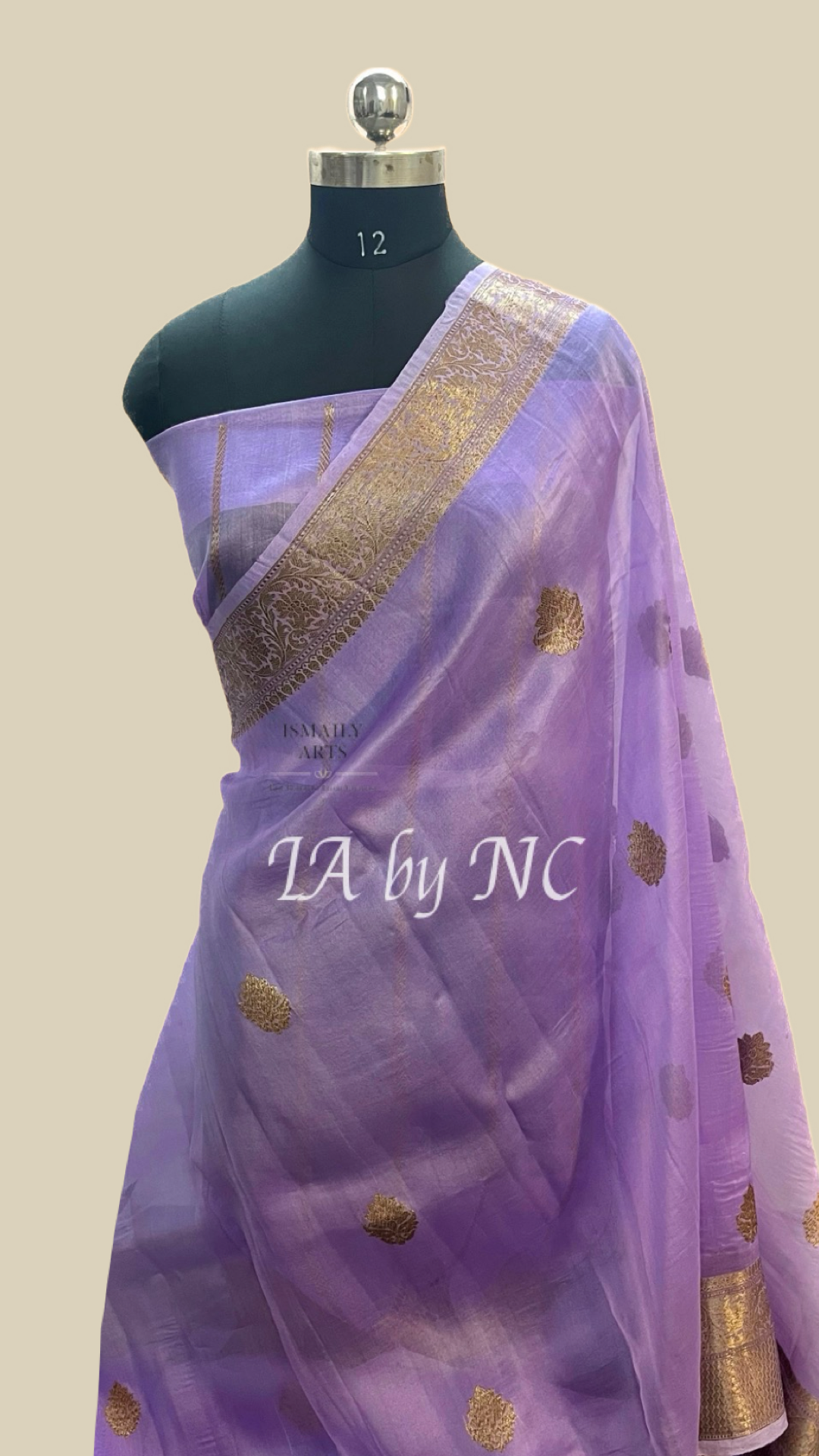 Lavender Banarasi Pure Kora Organza Kadwa Saree