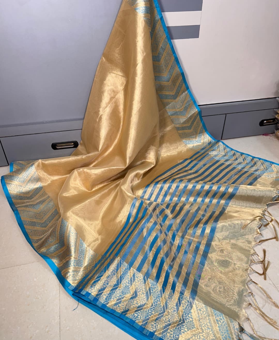 Nita Ambani Inspired Banarasi Blend Zari Tissue Silk Saree