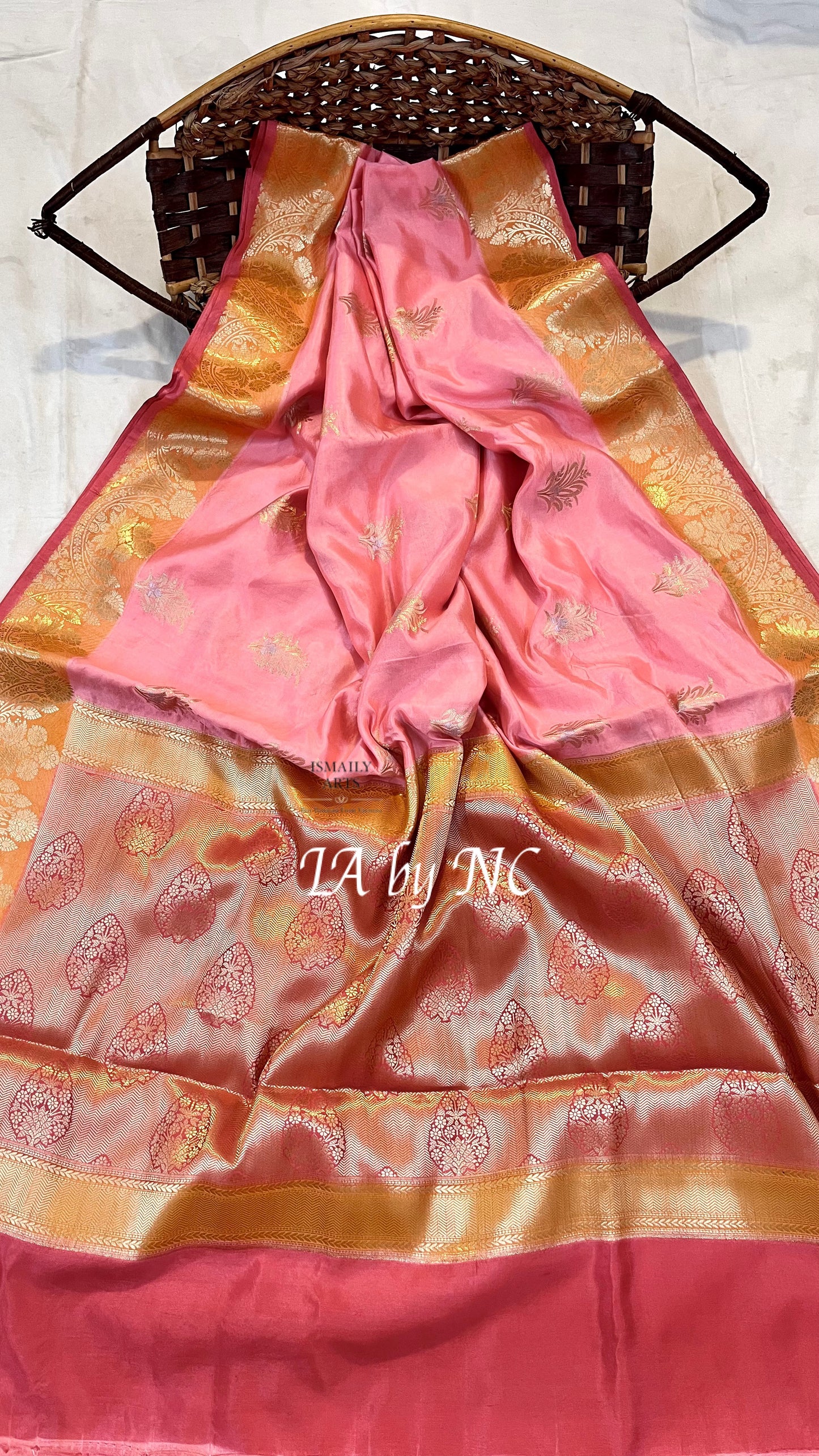 Punch Banarasi Pure Katan Silk Raw Mango Saree