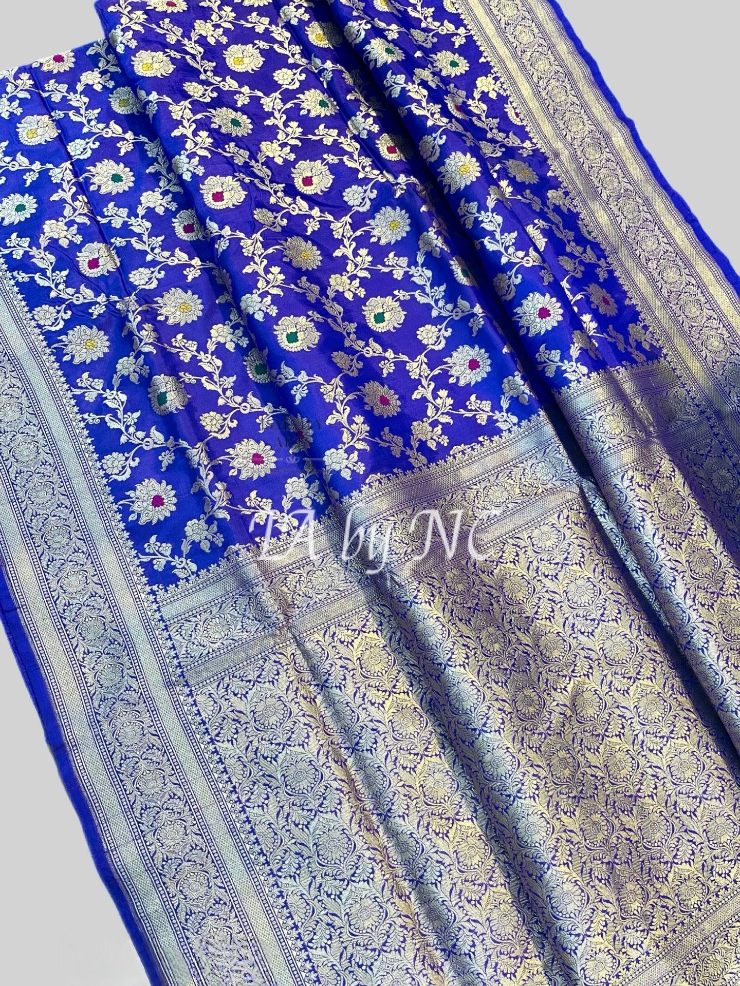 Grape Banarasi Pure Katan Silk Meenakari Pattu Saree