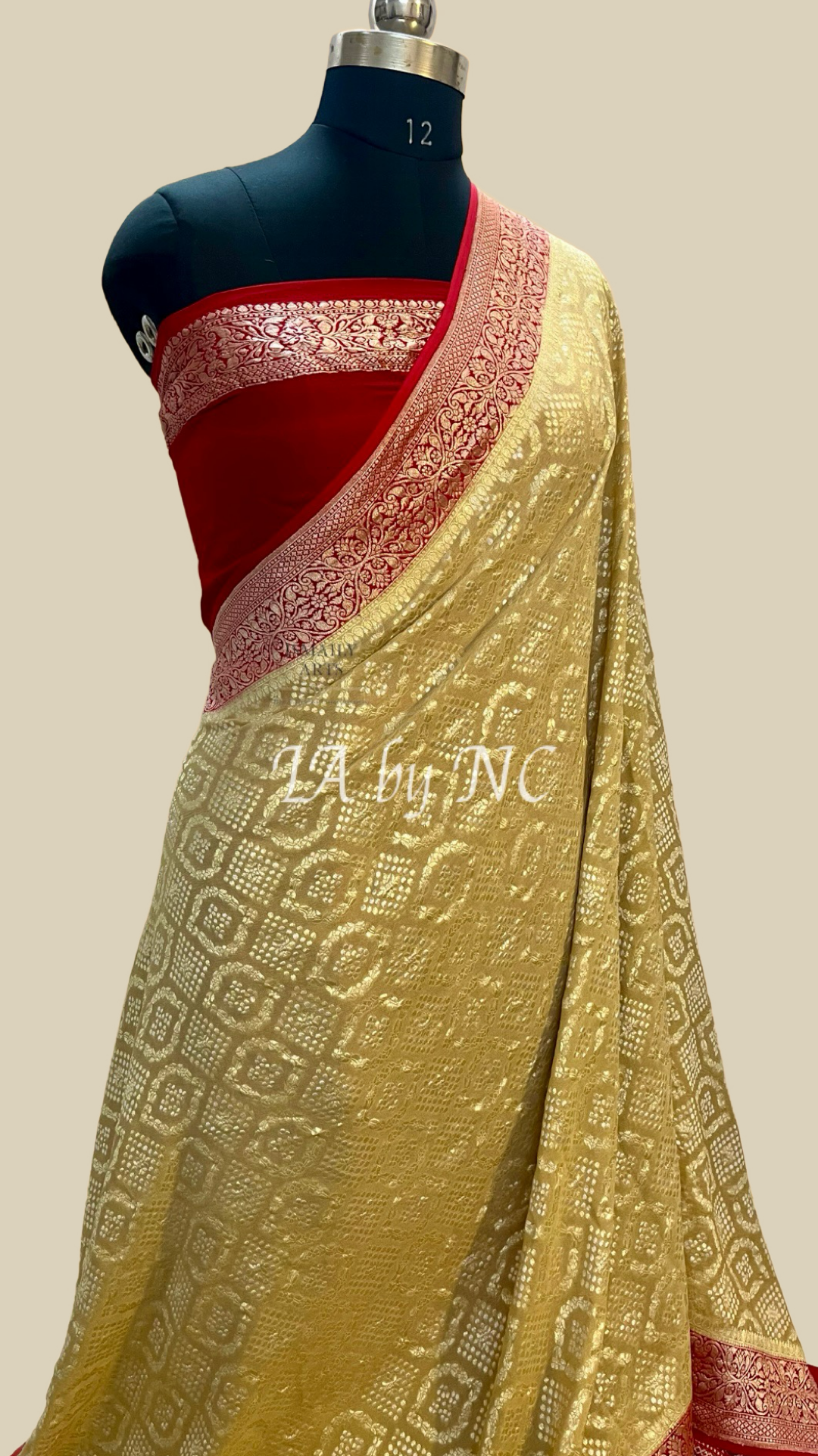 Beige Banarasi Pure Khaddi Georgette Saree