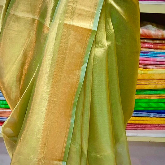 Moss Banarasi Pure Tissue Silk Saree