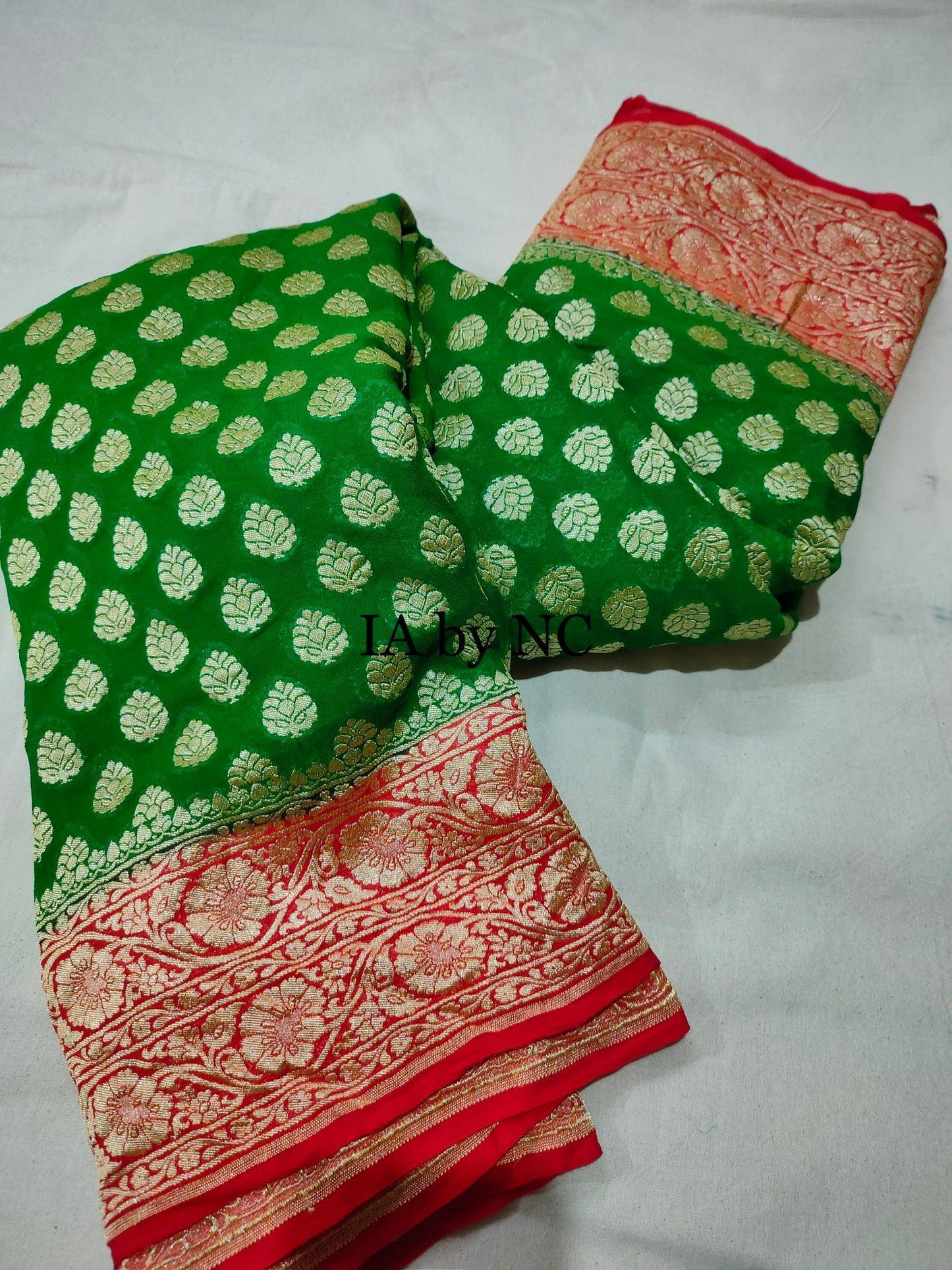 Kelly Banarasi Pure Khaddi Georgette Saree