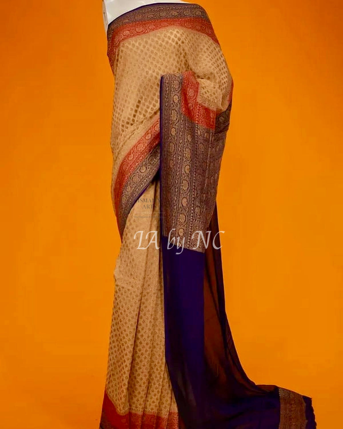 Beige Banarasi Pure Khaddi Georgette Saree