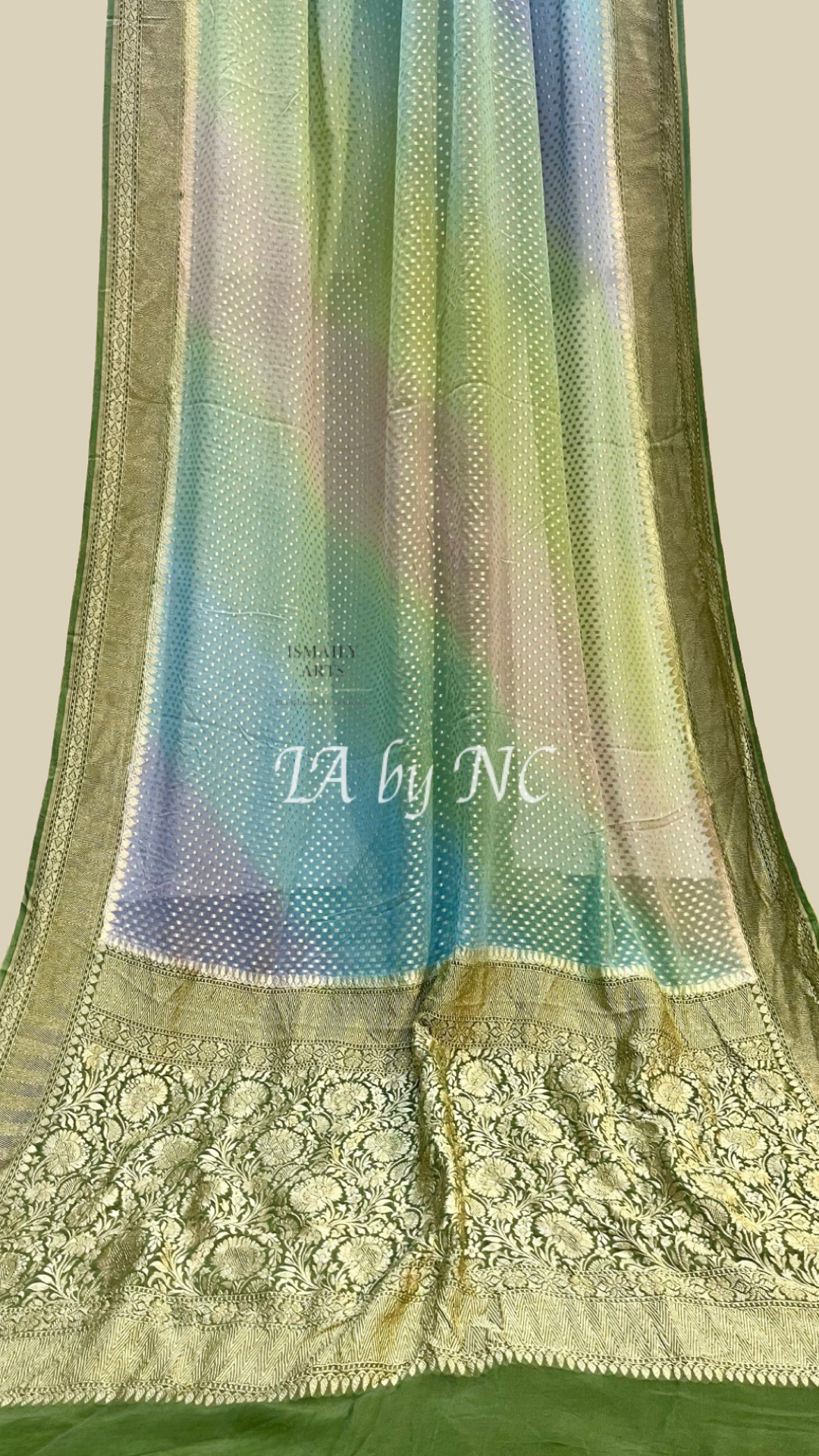 Moss Banarasi Pure Khaddi Georgette Saree