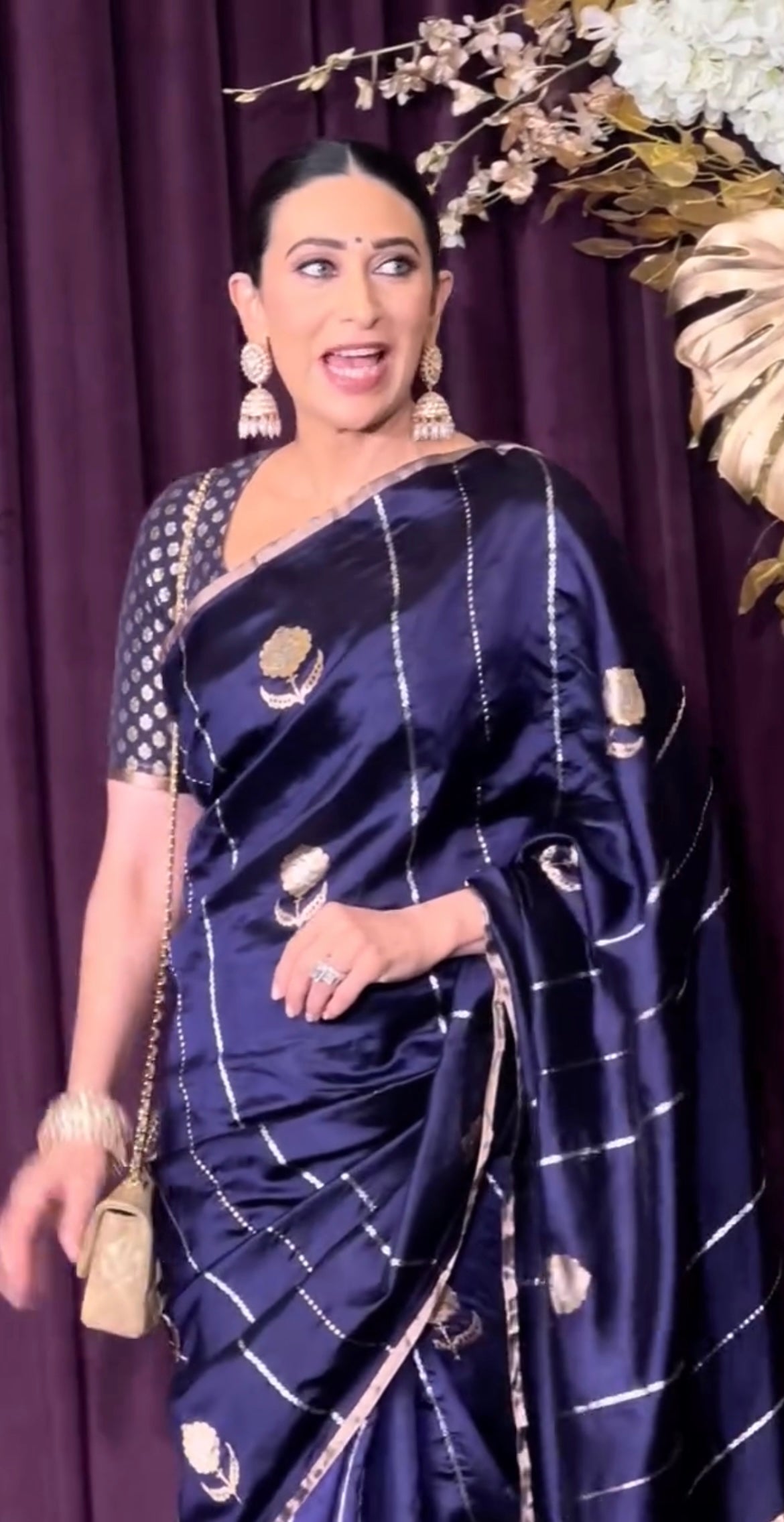 Karishma Kapoor inspired Space Banarasi Pure Katan Silk Raw Mango Kadwa Saree