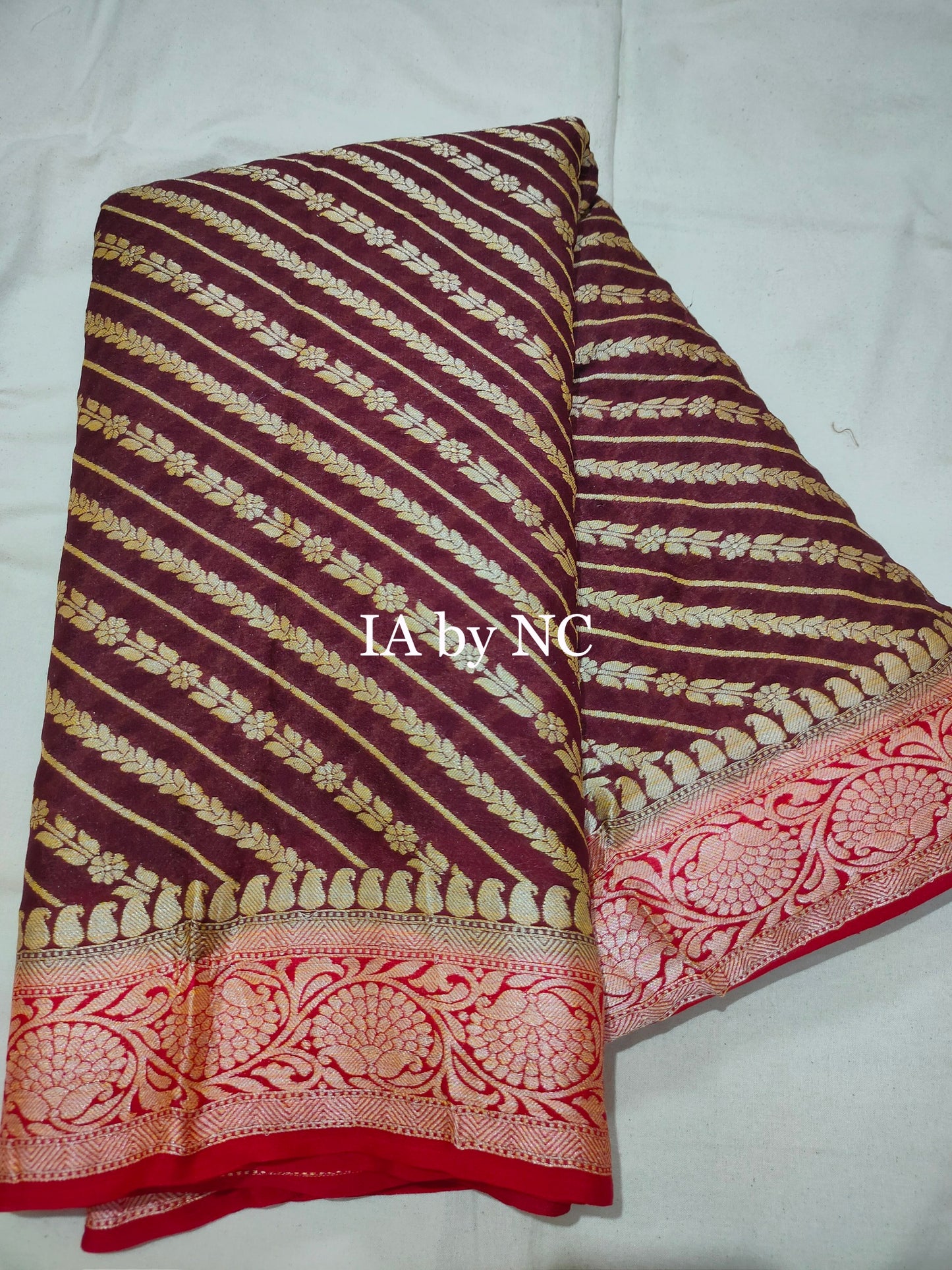 Hickory Banarasi Pure Chiffon Georgette Saree