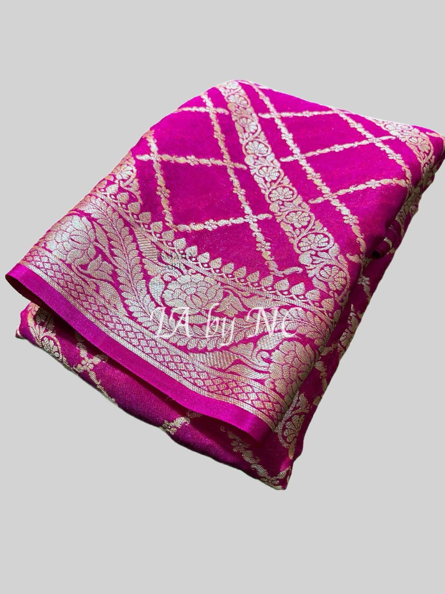 Rani Banarasi Pure Chiffon Georgette Saree
