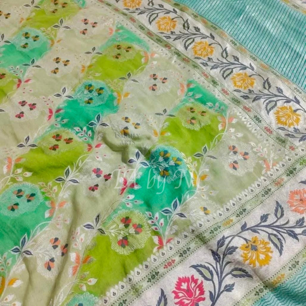 Banarasi Pure Khaddi Tussar Georgette Paithani Saree