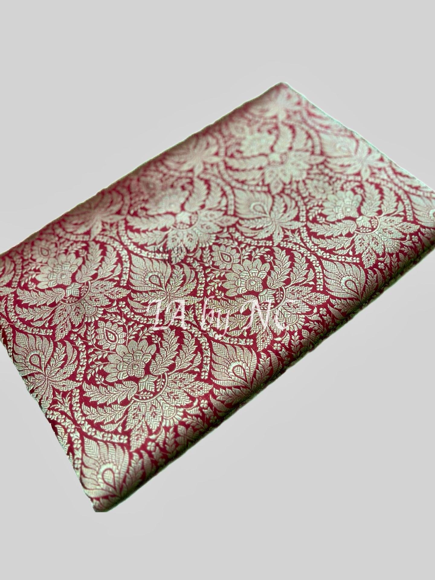 Carmine Banarasi Pure Katan Silk Brocade Pattu Saree