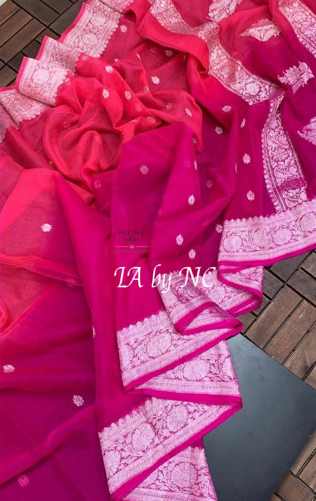 Ruby Banarasi Pure Khaddi Georgette Kadwa Saree