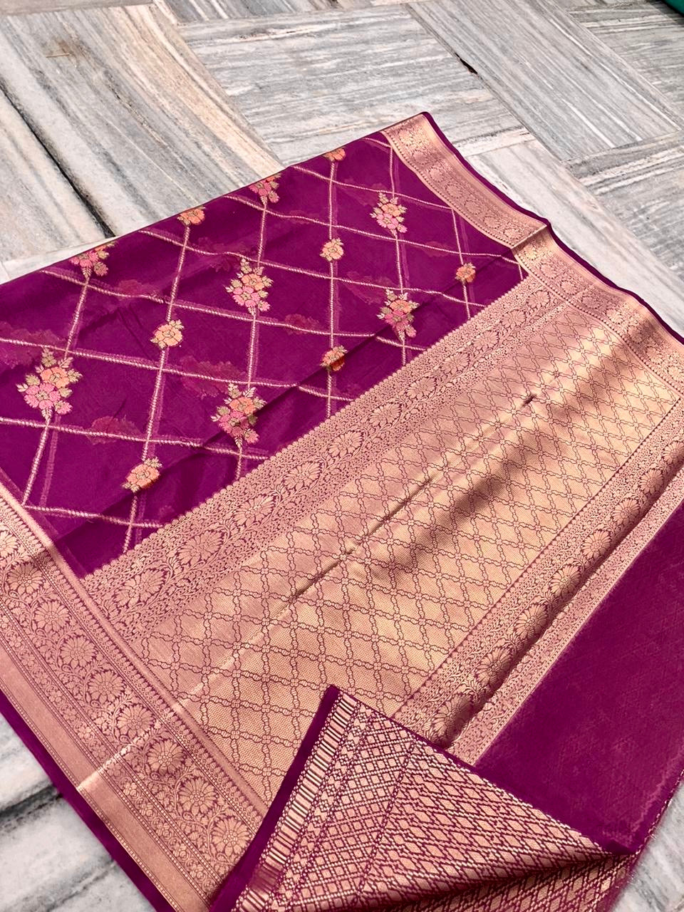 Banarasi Blend Khaddi Georgette Tilfi Saree