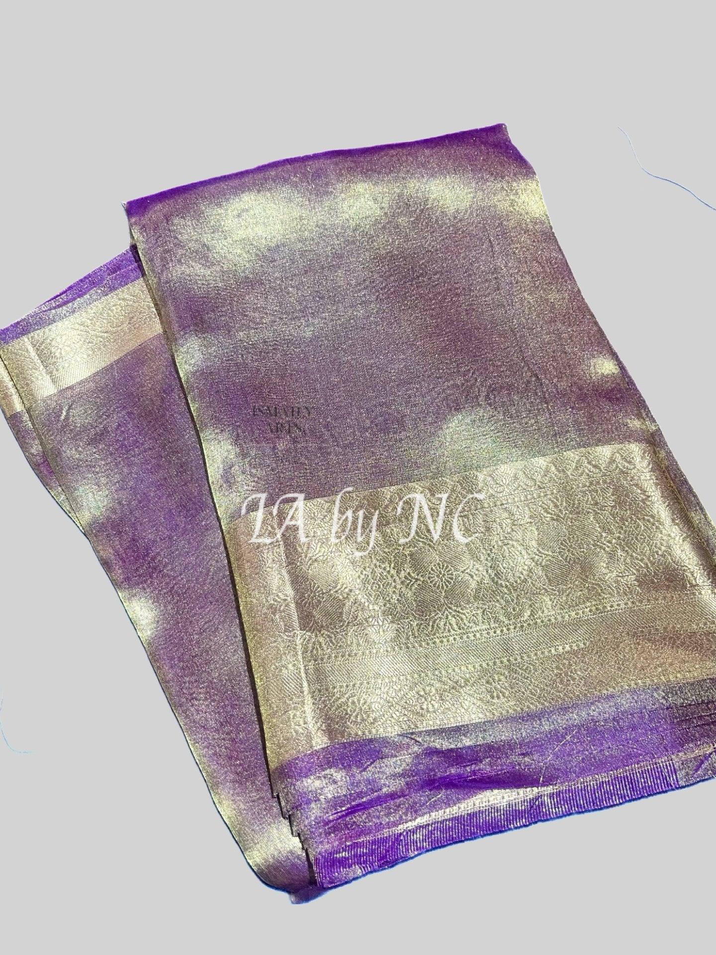 Grape Banarasi Pure Tissue Silk Saree