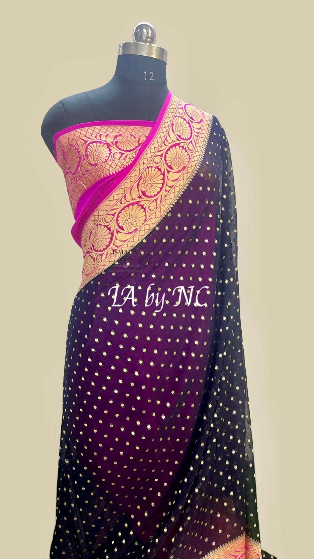 Black Banarasi Pure Khaddi Georgette Saree