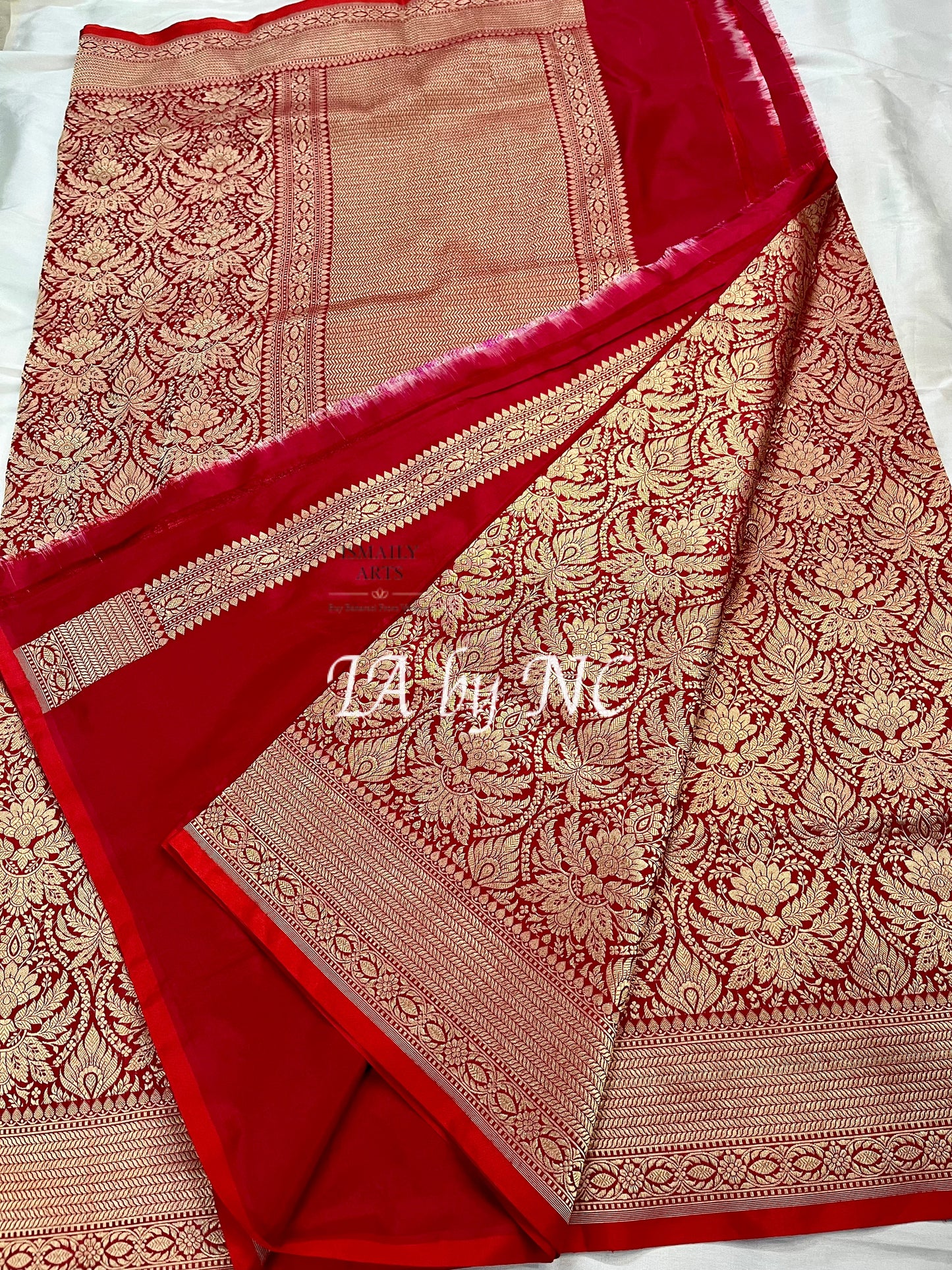 Crimson Banarasi Pure Katan Silk Brocade Saree