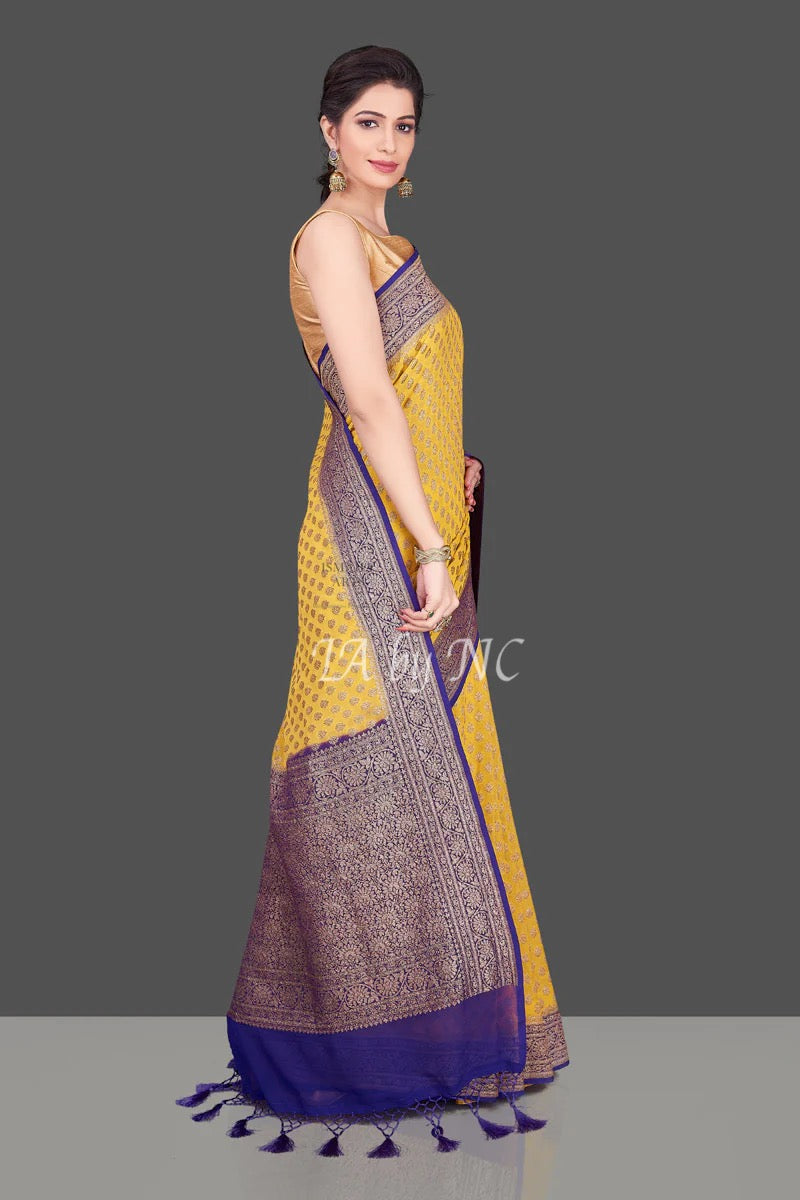 Mellow Banarasi Pure Khaddi Georgette Saree