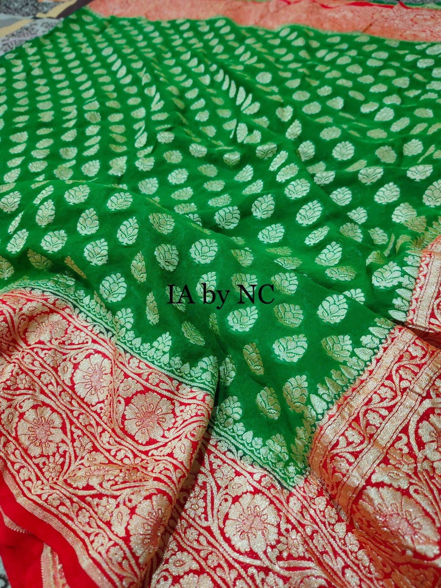 Kelly Banarasi Pure Khaddi Georgette Saree