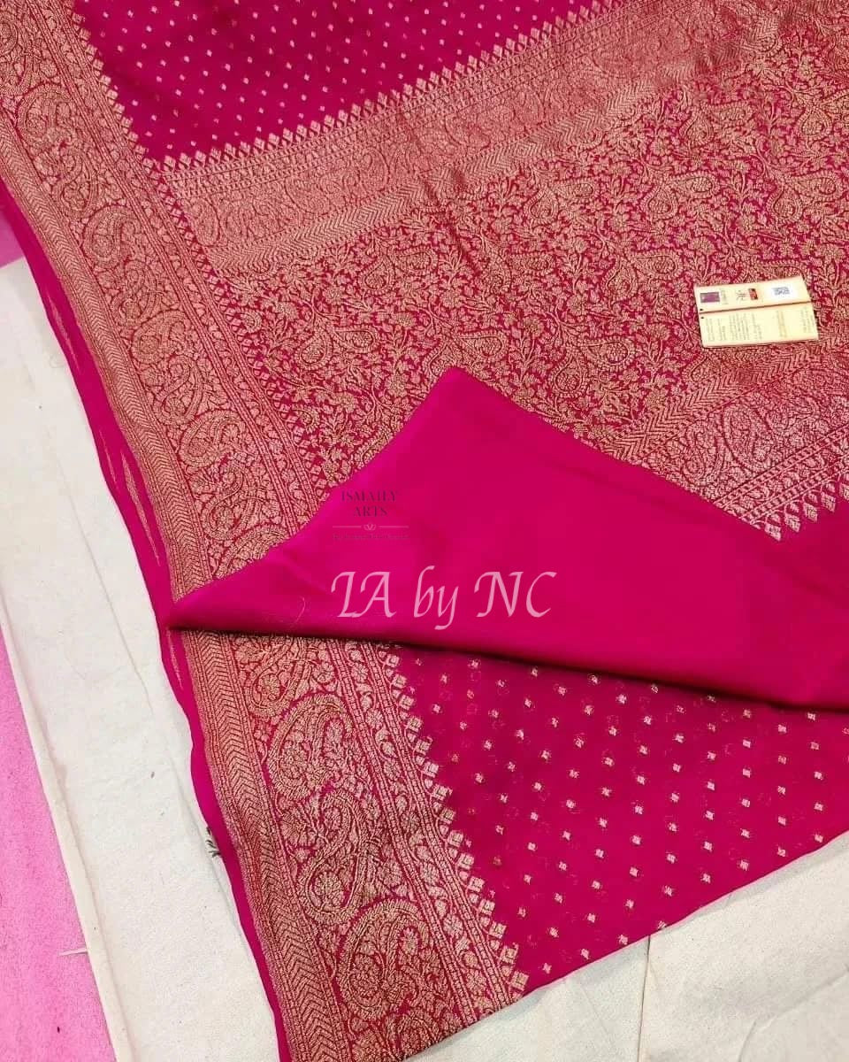 Ruby Banarasi Pure Khaddi Georgette Saree