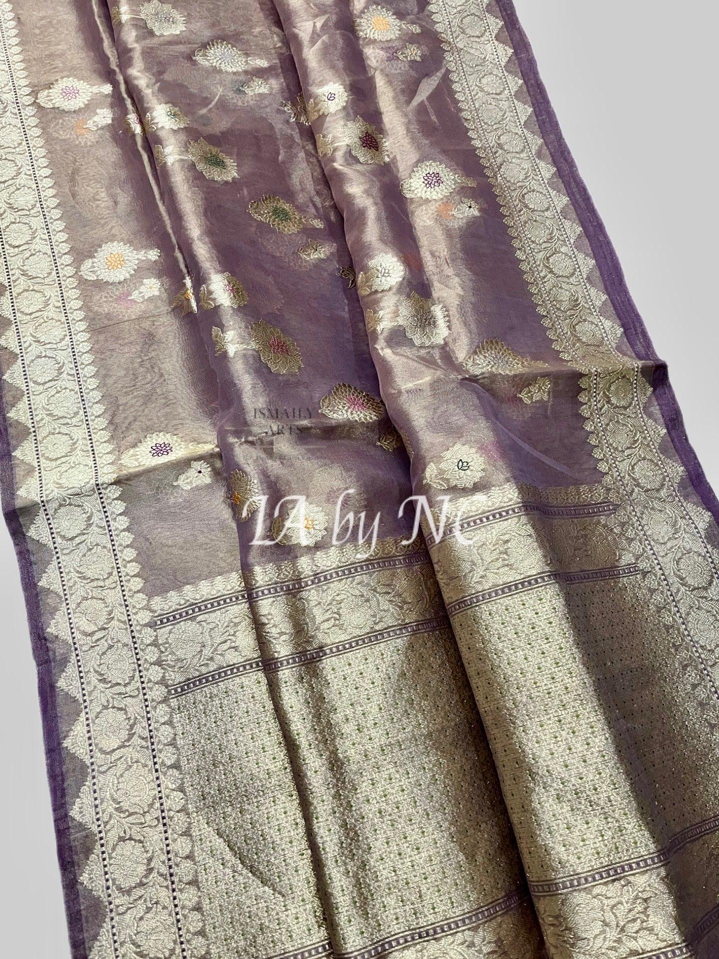 Byzantine Banarasi Pure Tissue Silk Kadwa Meenakari Saree