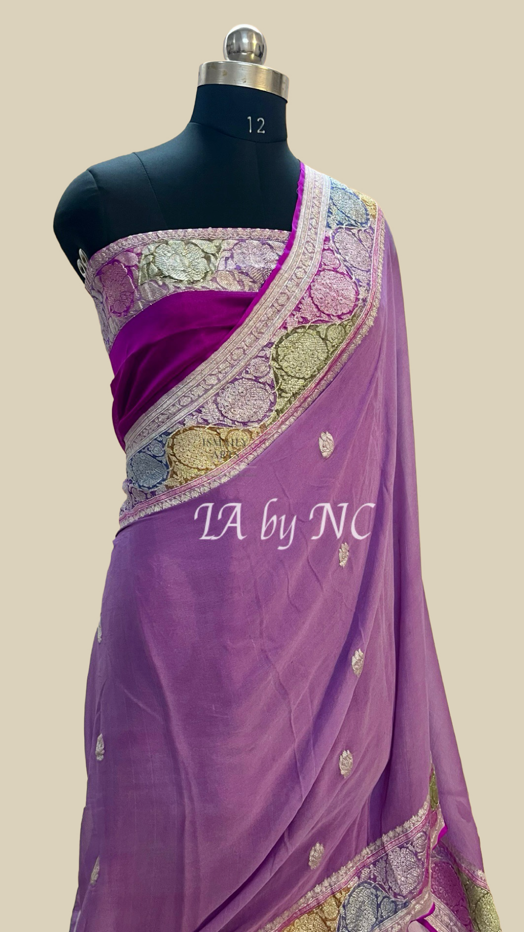 Plum Banarasi Pure Khaddi Georgette Kadwa Saree
