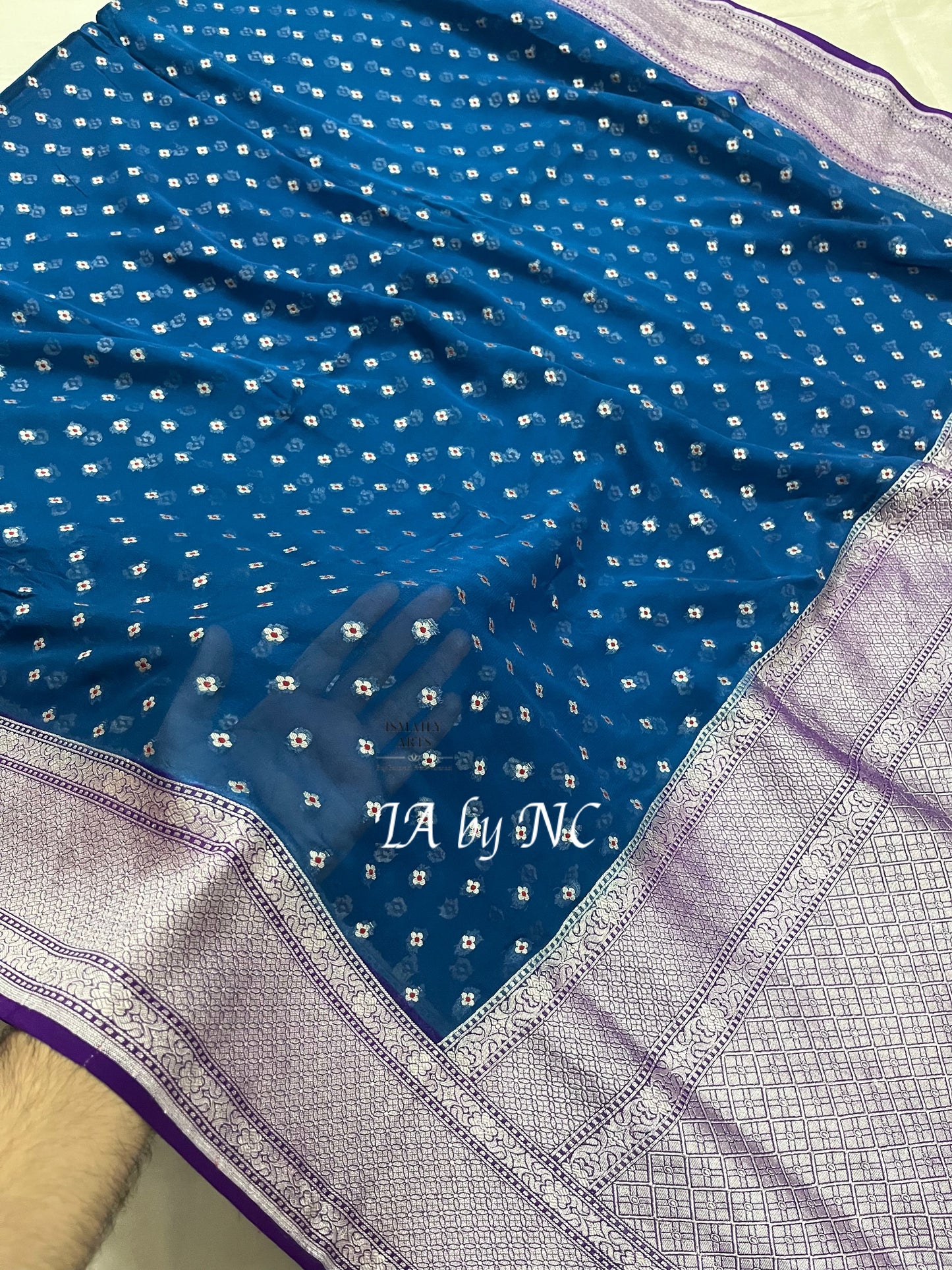 Prussian Banarasi Pure Khaddi Georgette Saree