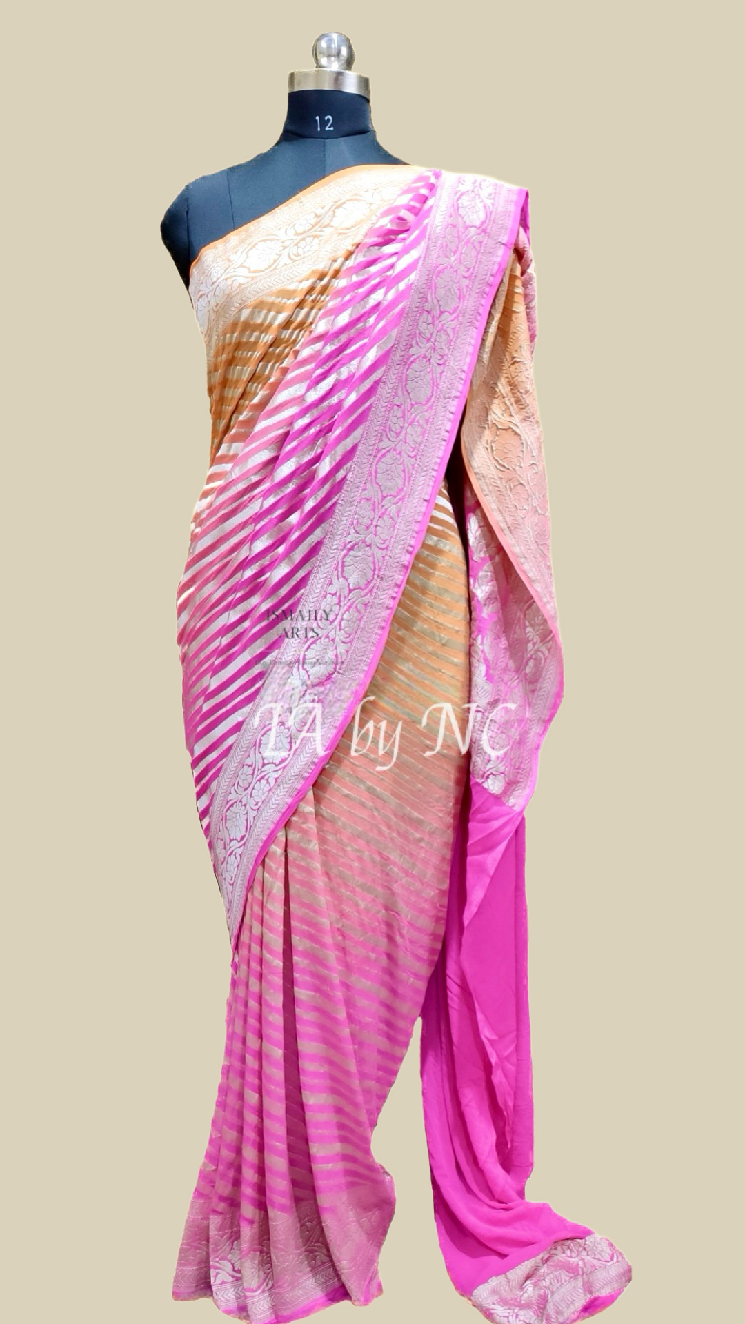 Pink Banarasi Pure Khaddi Georgette Sarees
