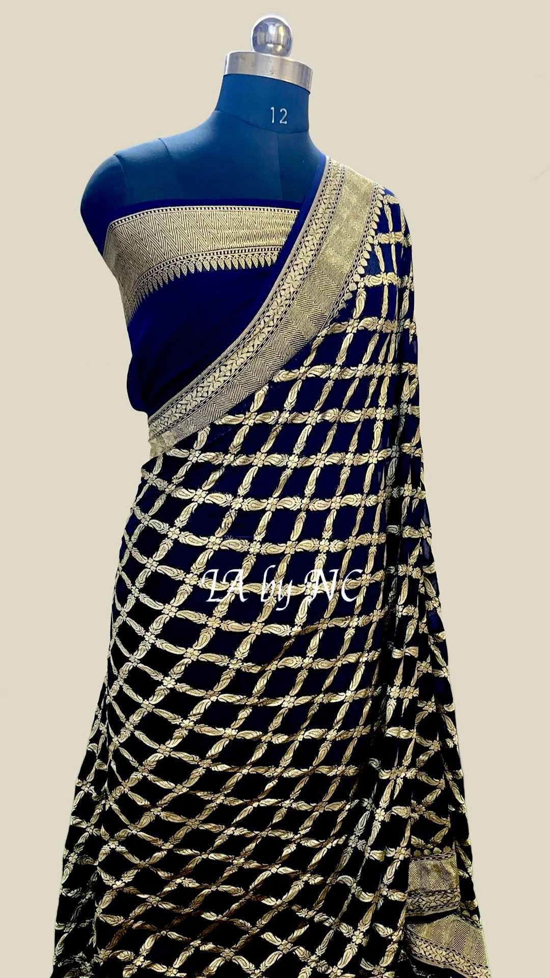 Black Banarasi Pure Khaddi Georgette Saree