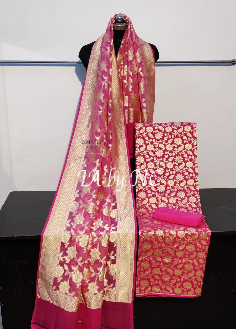 Ruby Banarasi Pure Khaddi Georgette Dress Materials