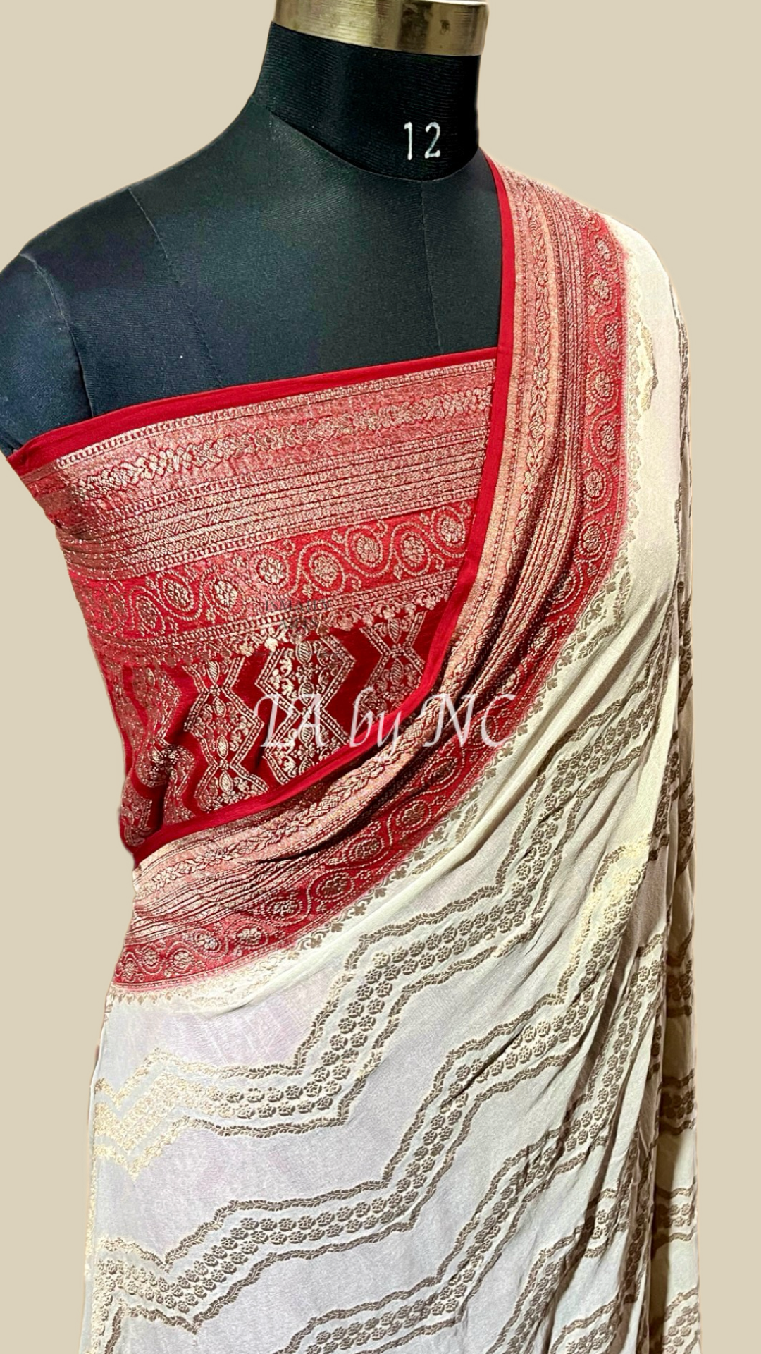 Crimson Banarasi Pure Khaddi Georgette Saree