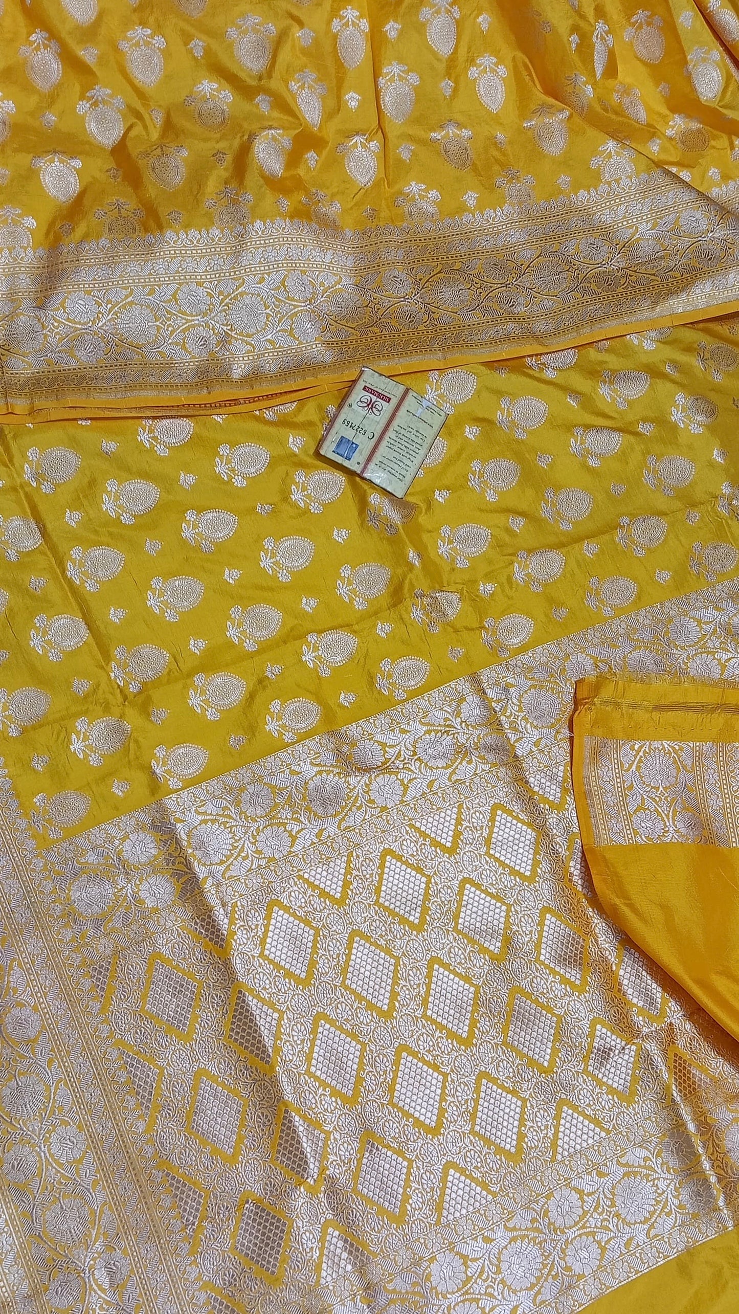 Vidya Balan’s Yellow Banarasi Pure Katan Silk Saree