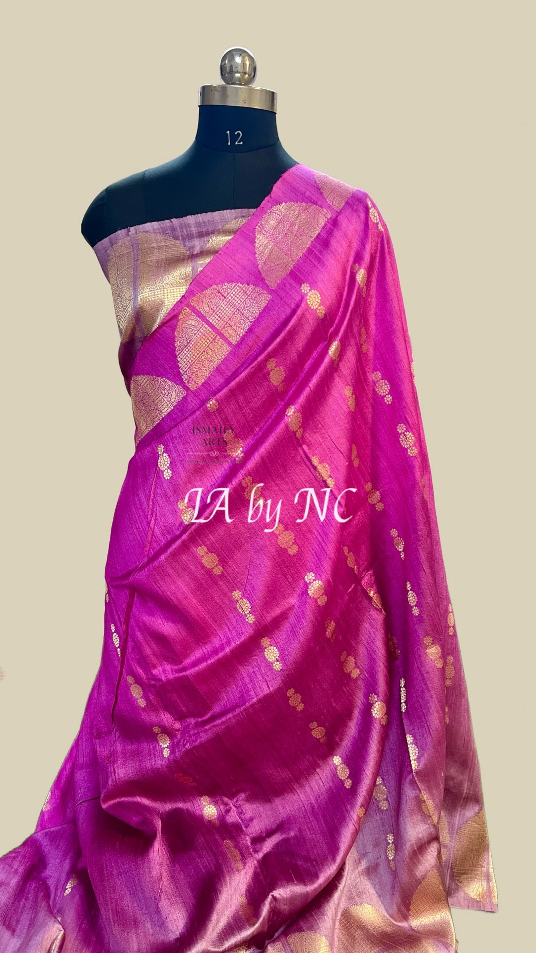 Magenta Banarasi Pure Katan Silk Raw Kadwa Saree