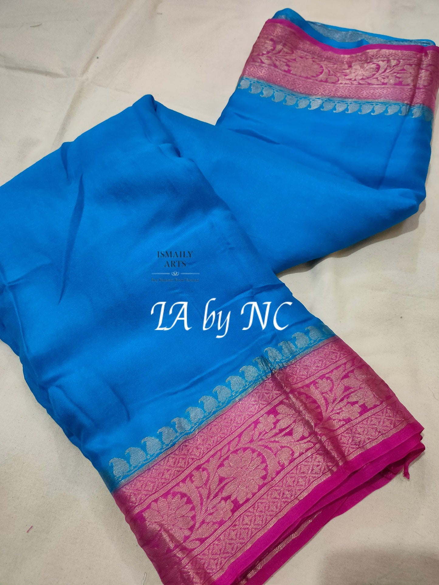 Azure Banarasi Pure Chiffon Georgette Saree