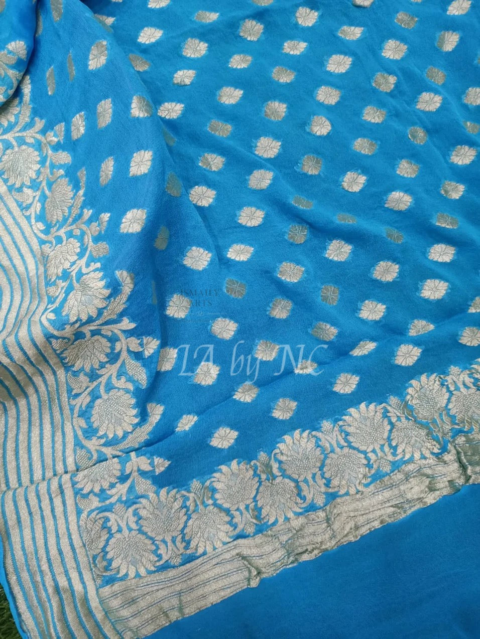 Azure Banarasi Pure Khaddi Georgette Dupatta