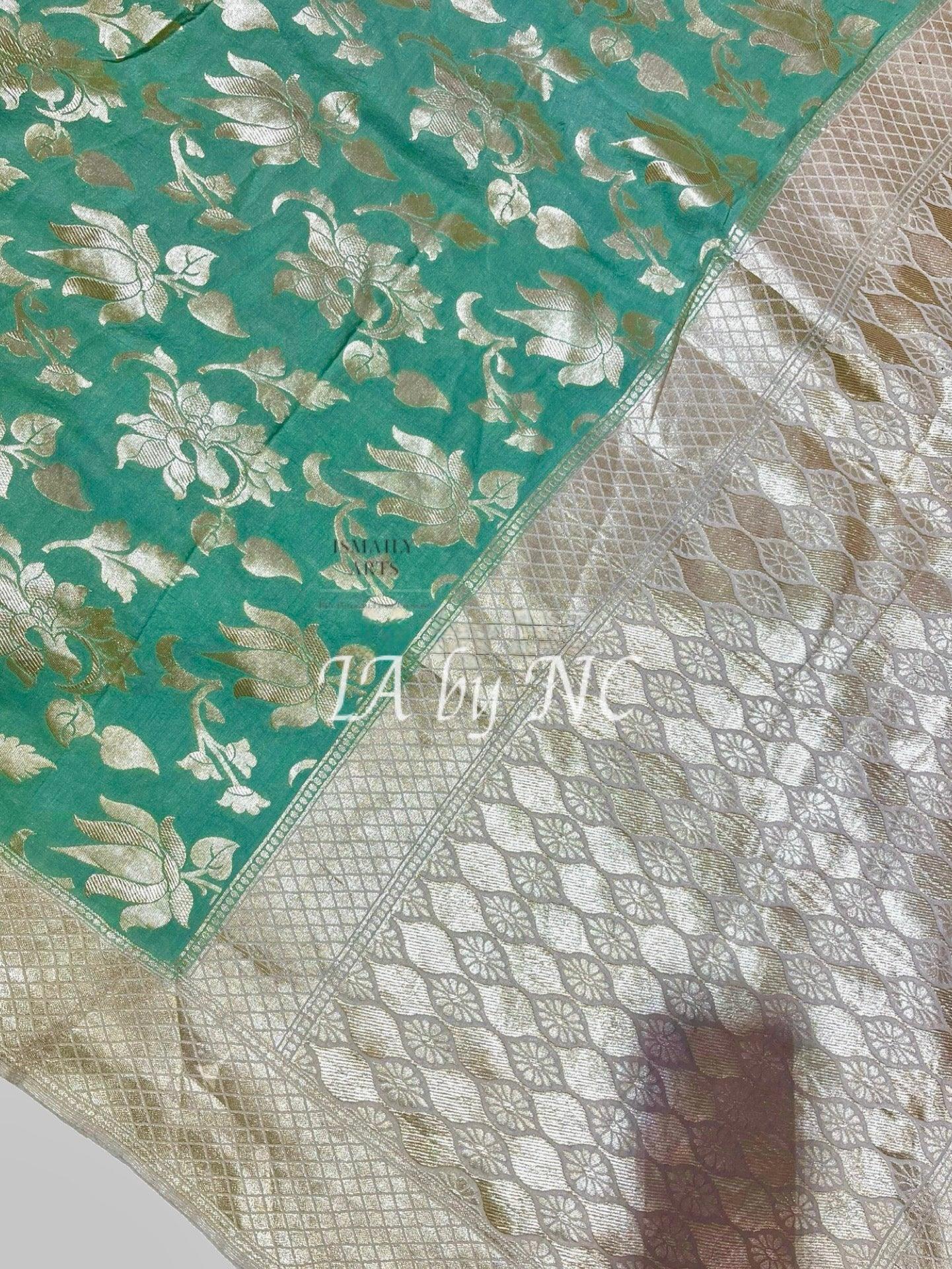 Sage Banarasi Pure Khaddi Munga Saree