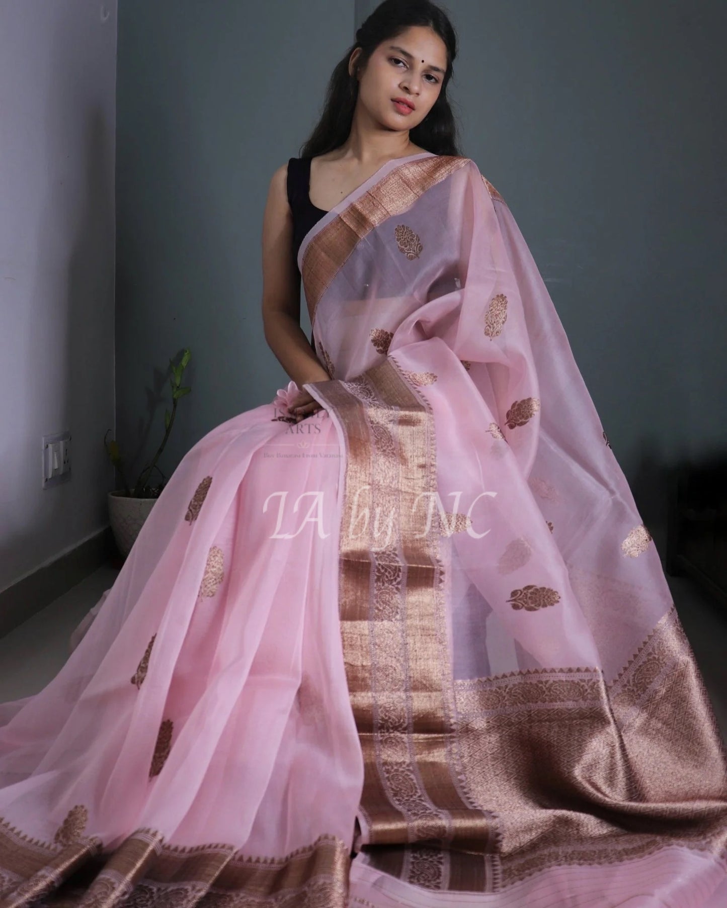 Baby Banarasi Pure Kora Silk Kadwa Saree