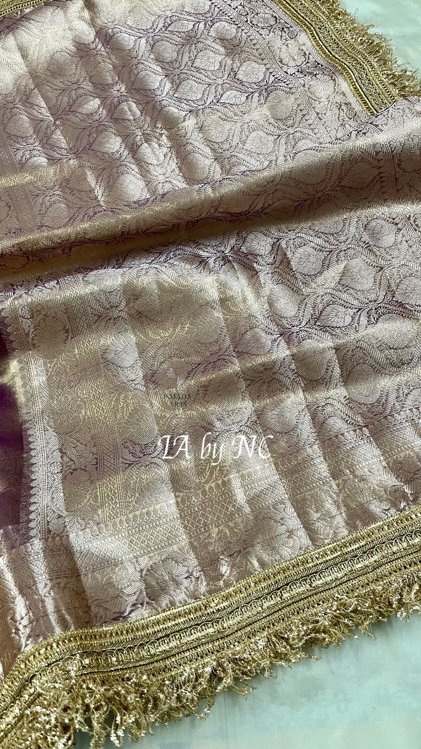 Grape Banarasi Pure Tissue Silk Saree
