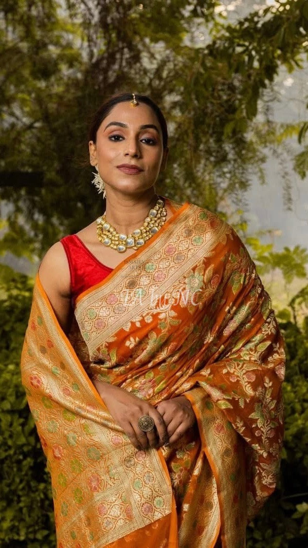 Honey Banarasi Pure Khaddi Georgette Saree