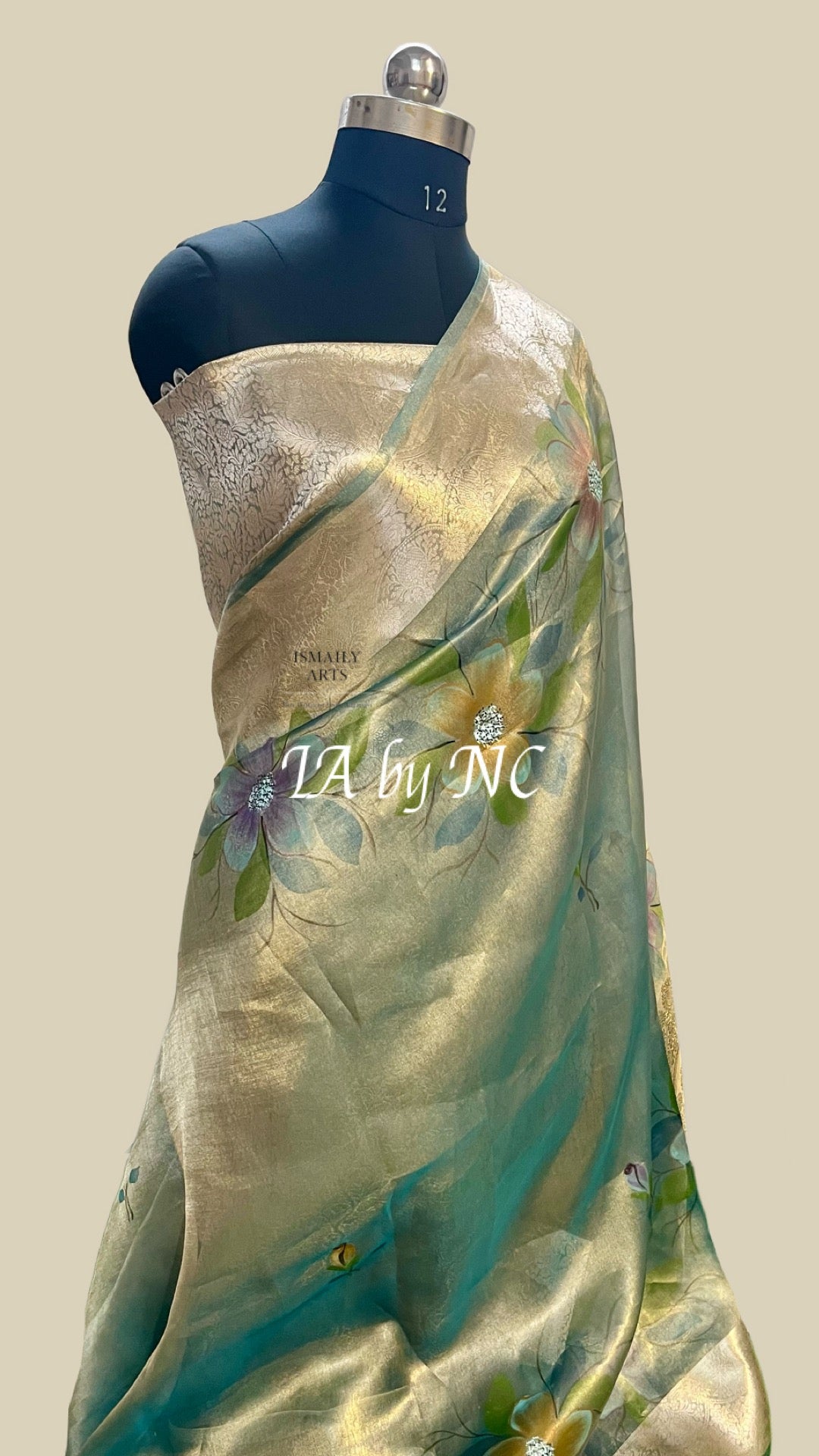 Turquoise Banarasi Pure Tissue Silk Saree