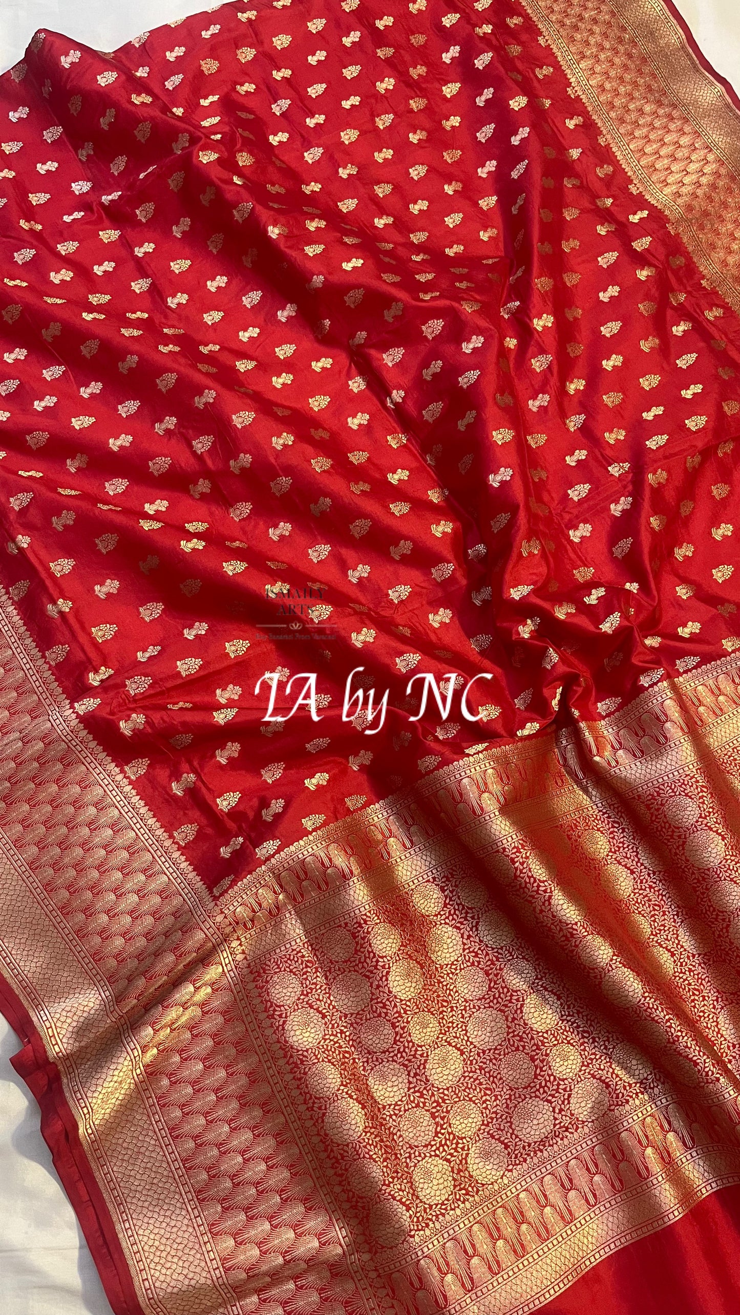 Crimson Banarasi Pure Katan Silk Pattu Saree