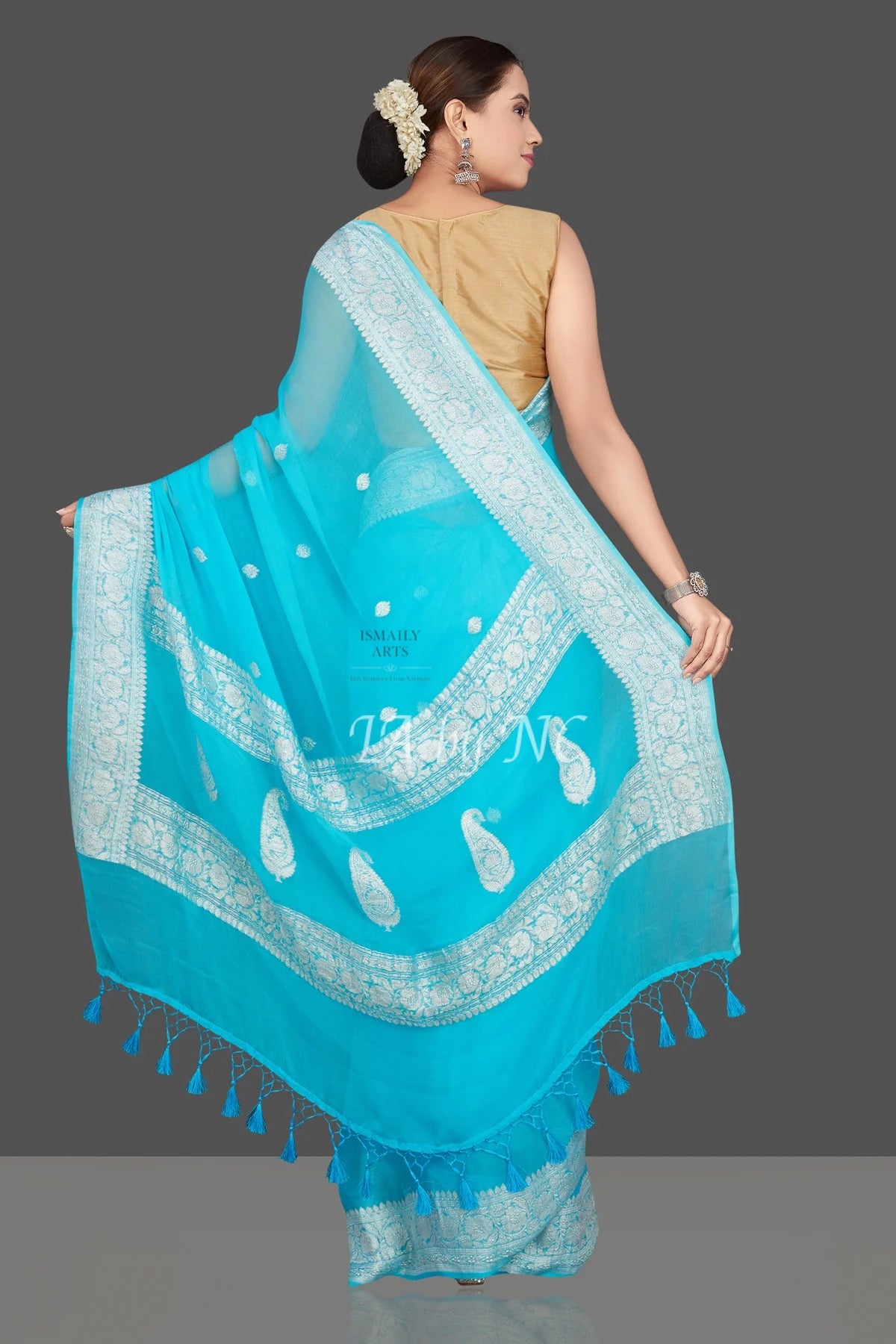 Baby Banarasi Pure Khaddi Georgette Kadwa Saree