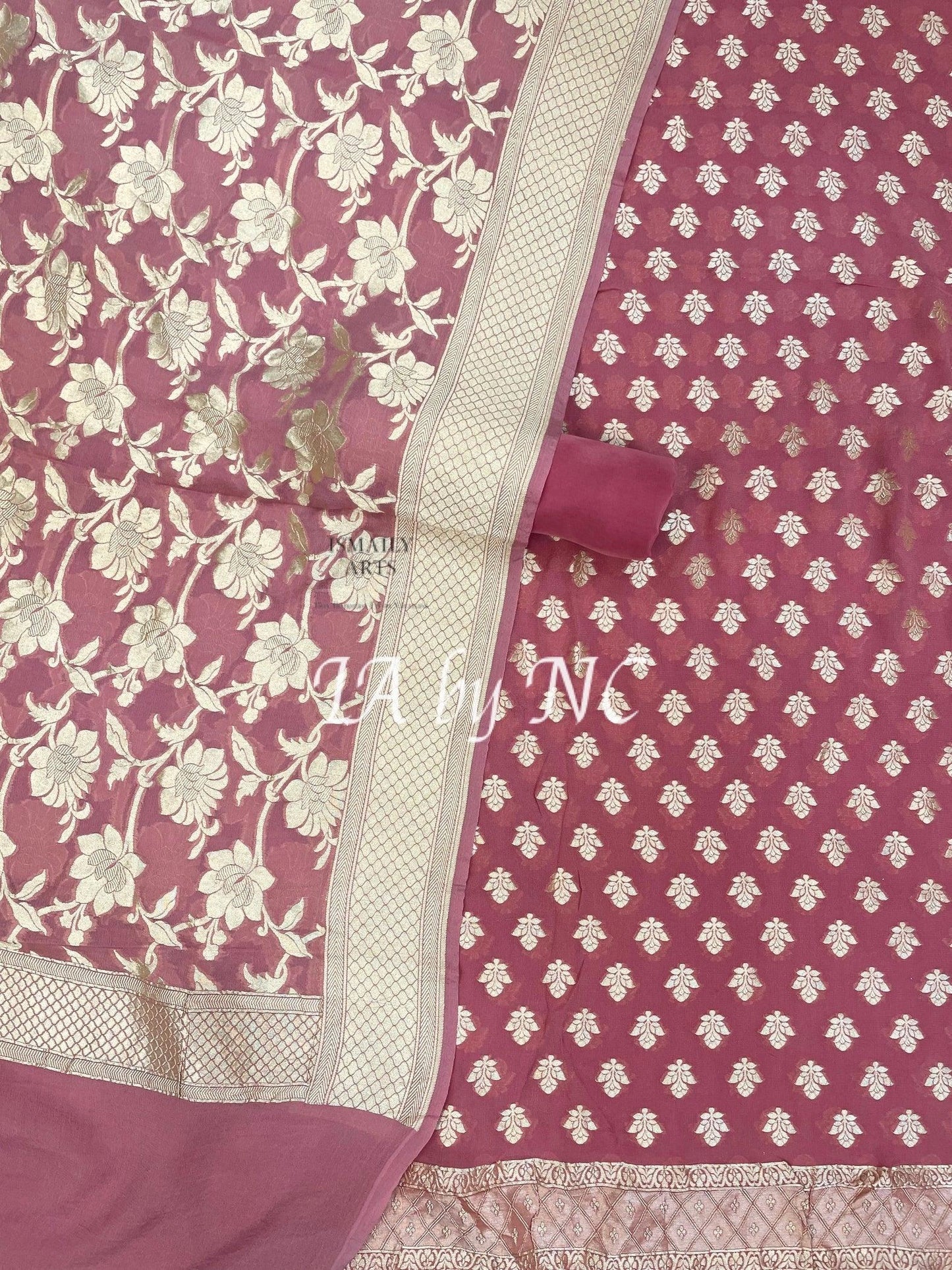 Indian Banarasi Pure Khaddi Georgette Suit Dupatta