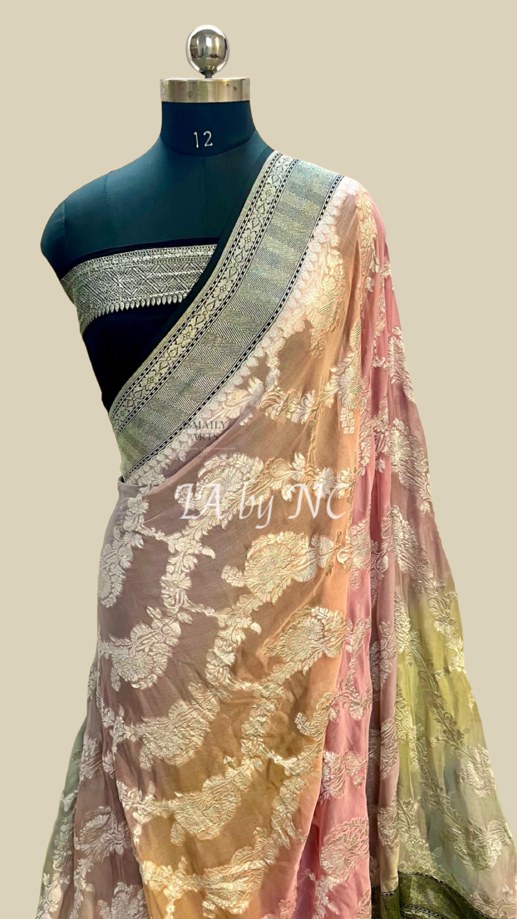 Black Banarasi Pure Khaddi Georgette Saree