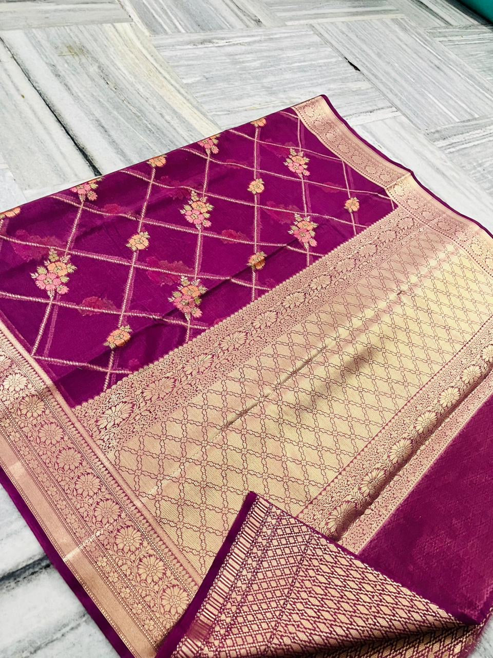 Banarasi Blend Khaddi Georgette Tilfi Saree