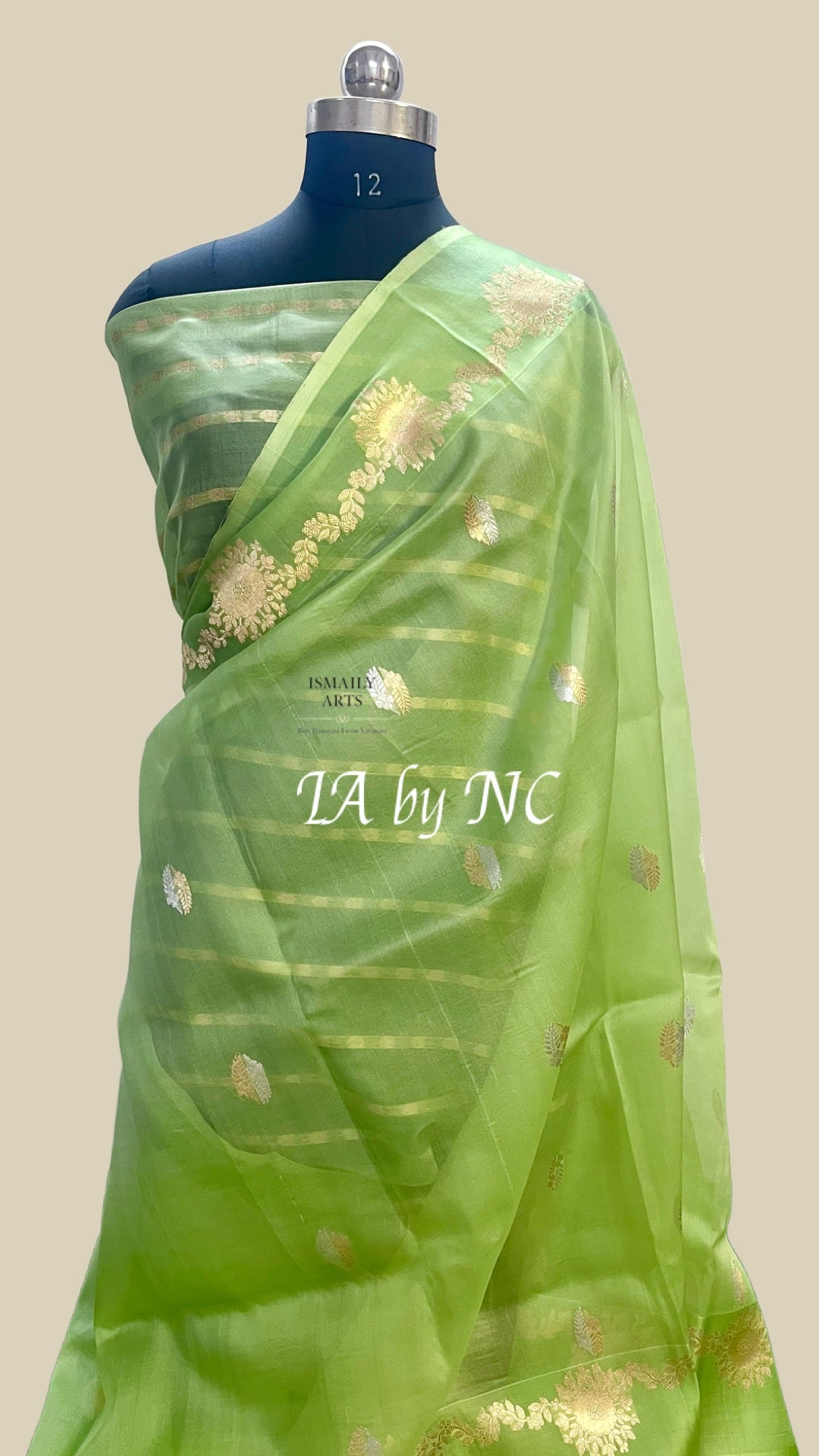 Emerald Banarasi Pure Kora Silk Kadwa Saree