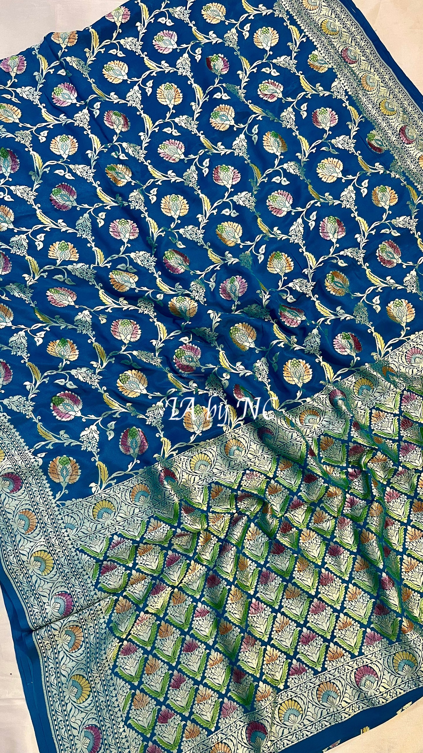 Sapphire Banarasi Pure Khaddi Georgette Saree